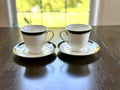 2 Royal Worcester Howard Leather Green Teacups and Saucers