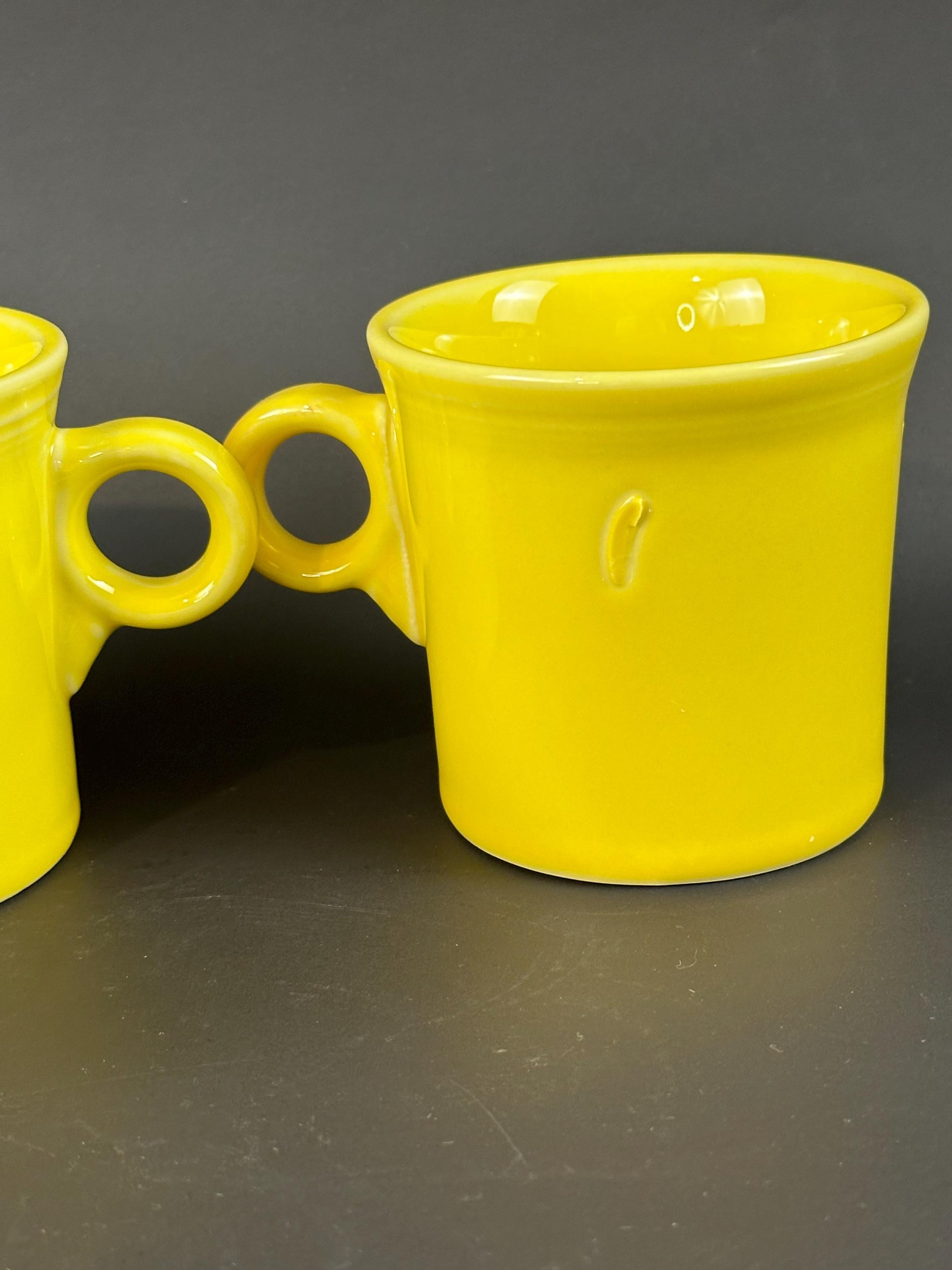 4 Fiesta Yellow Mugs by Homer Laughlin