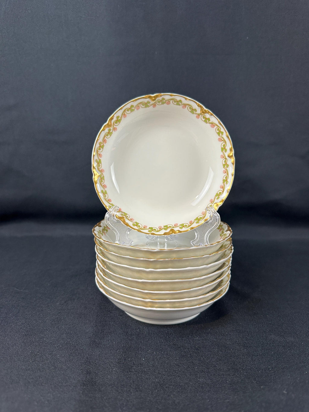 8 Haviland Clover Leaf Fruit Bowls