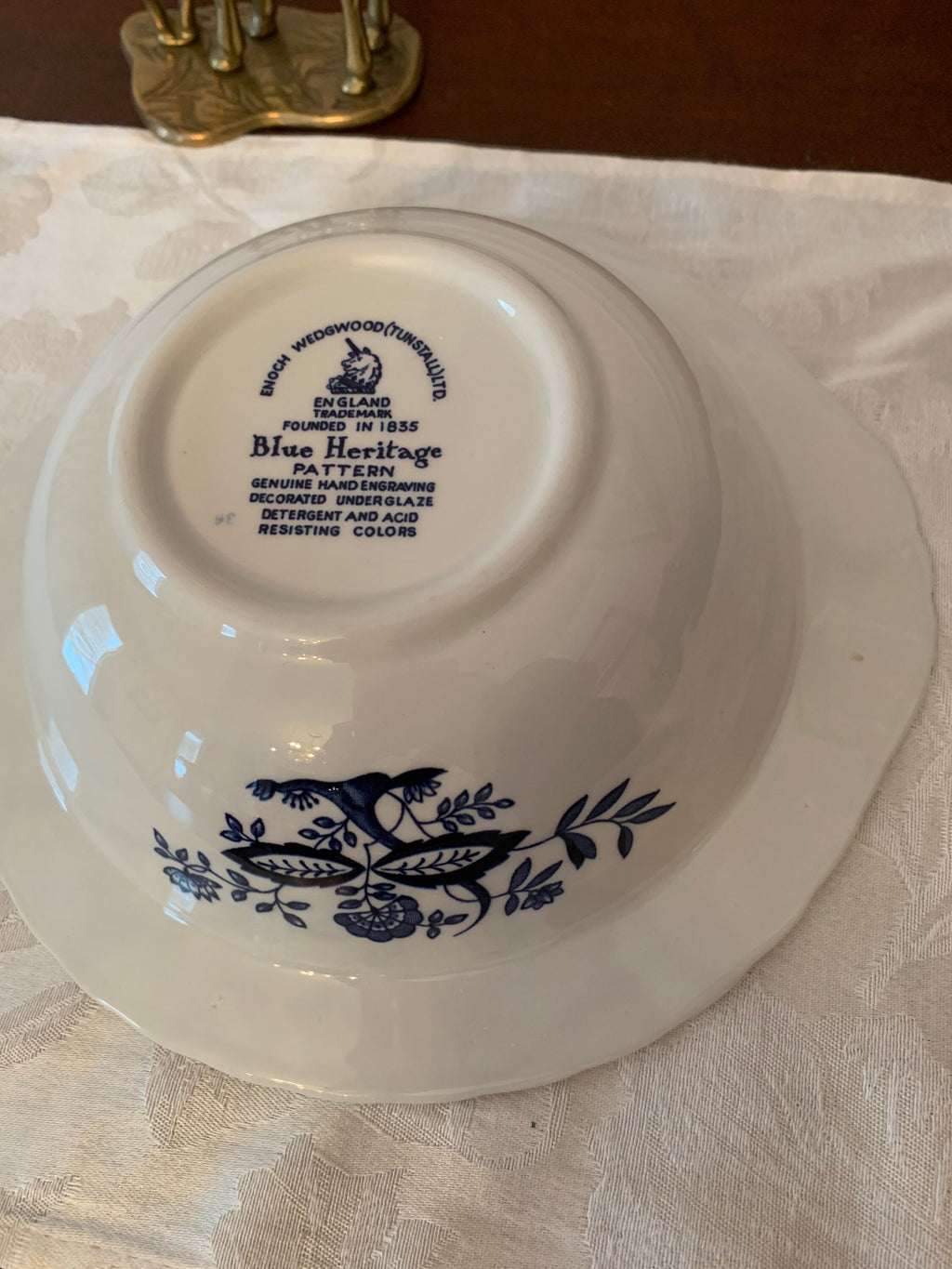 Wedgwood Blue Heritage Blue Onion Serving Bowl