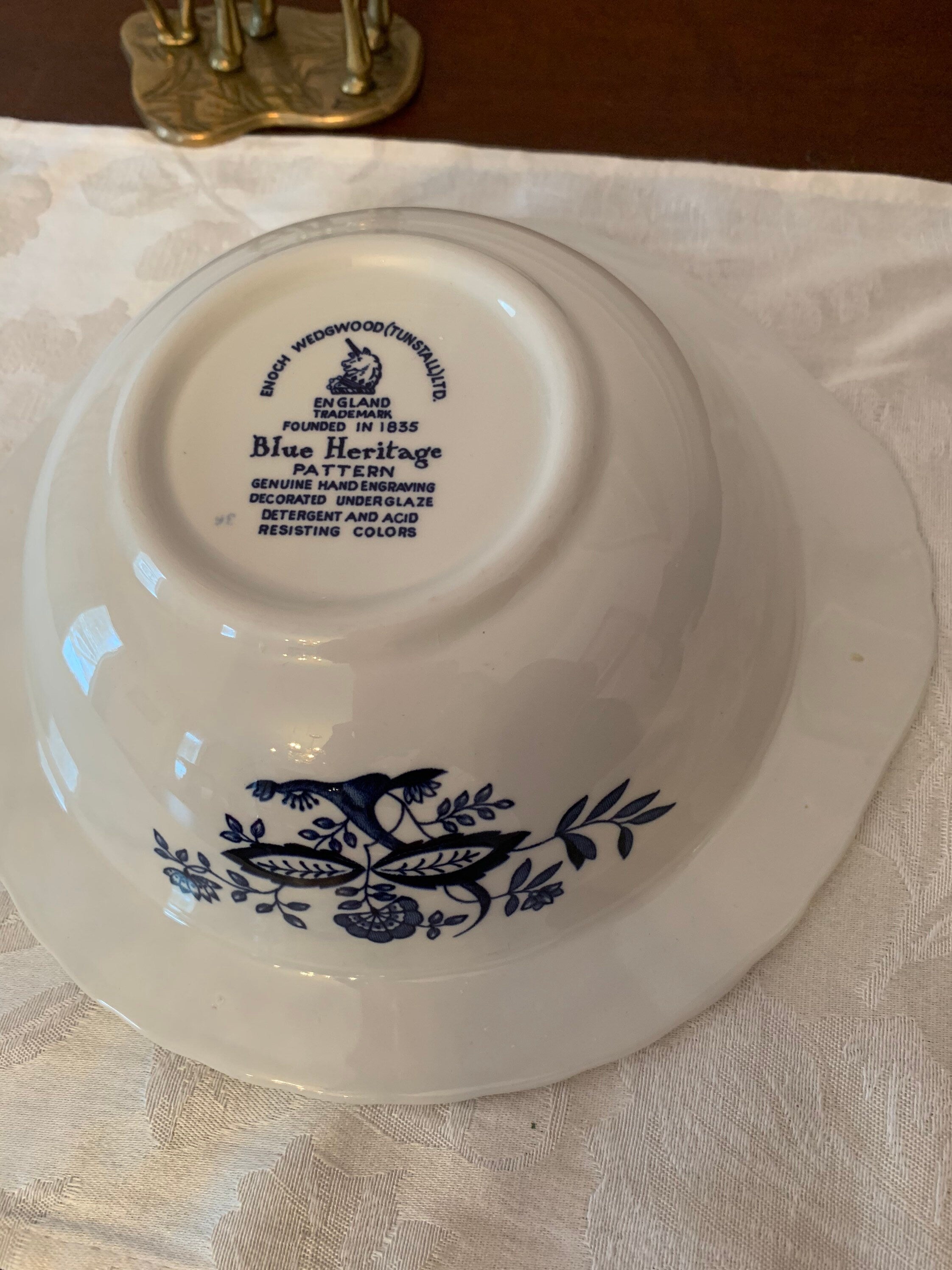 Wedgwood Blue Heritage Blue Onion Serving Bowl