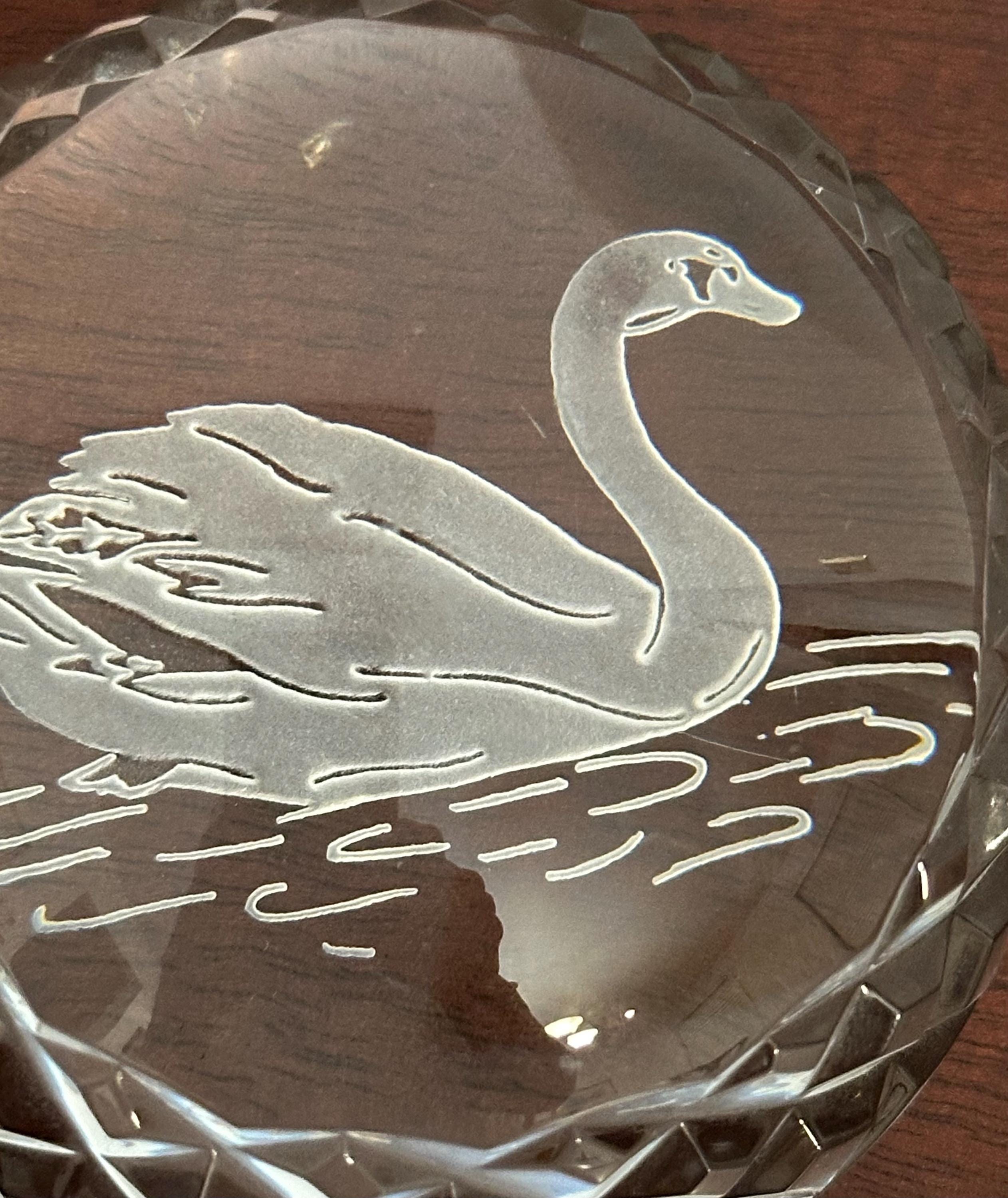Waterford Crystal Swan Dome Paperweight