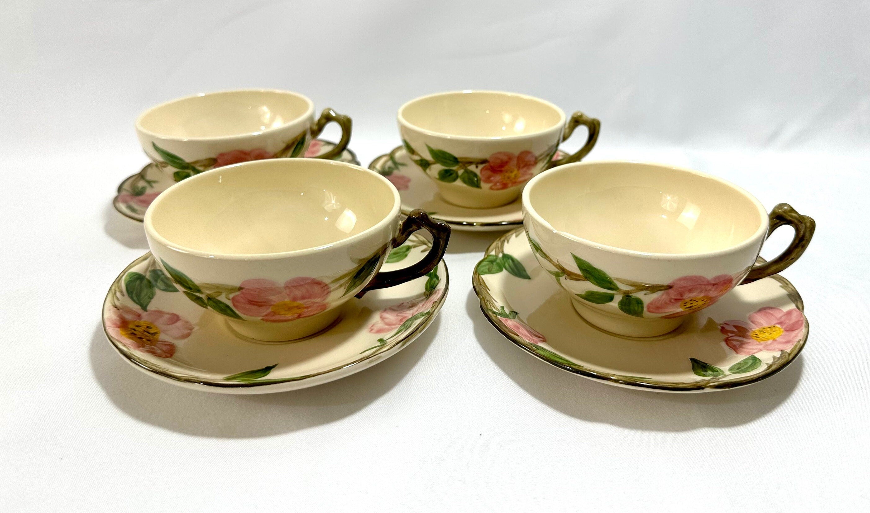 4 Franciscan Desert Rose Teacups