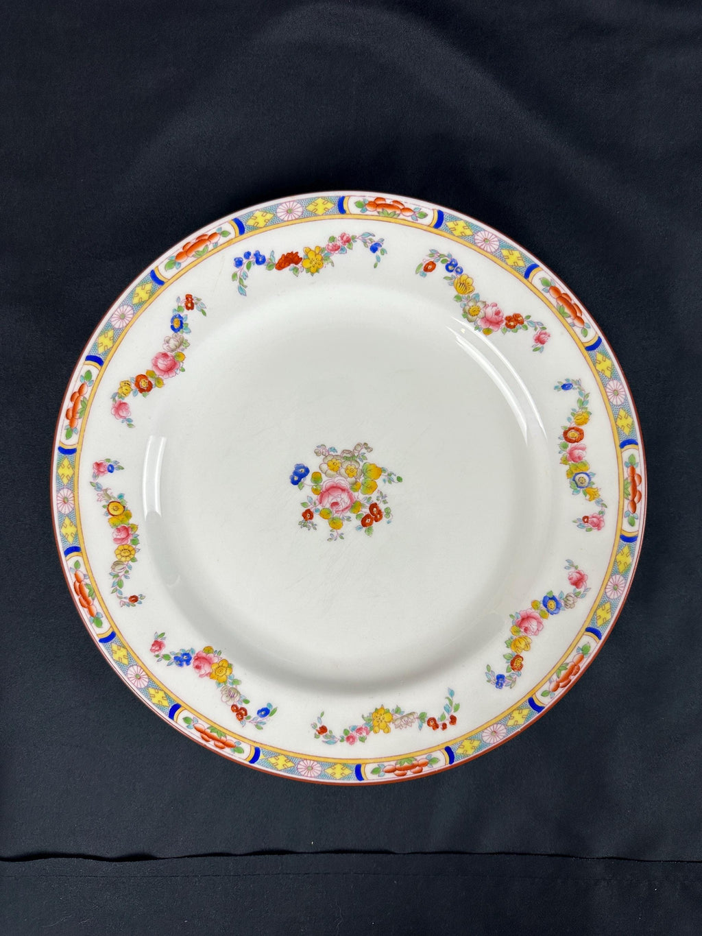 2 Minton Rose Dinner Plates Older Pattern