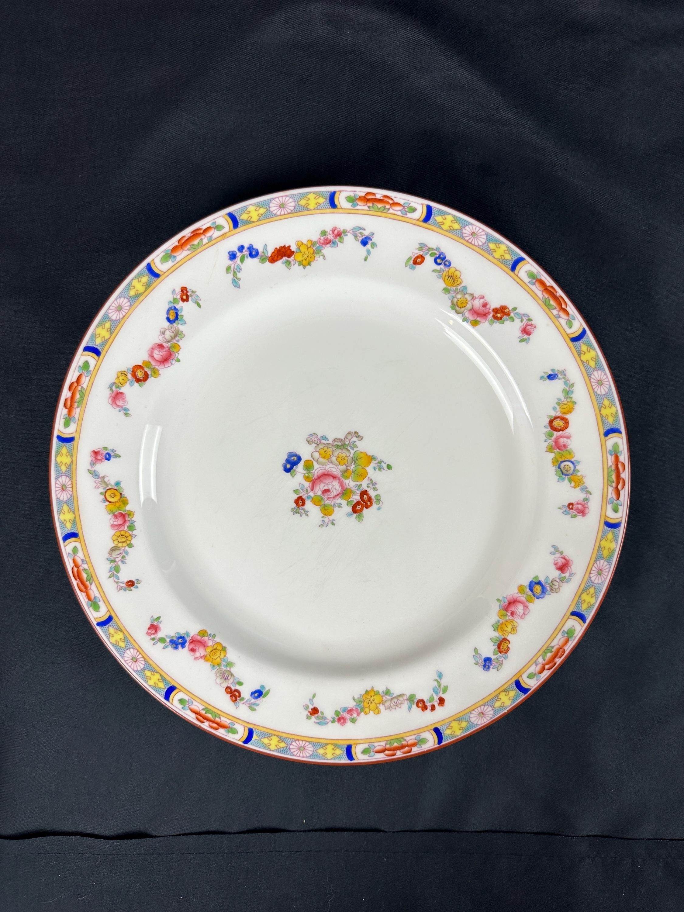 2 Minton Rose Dinner Plates Older Pattern