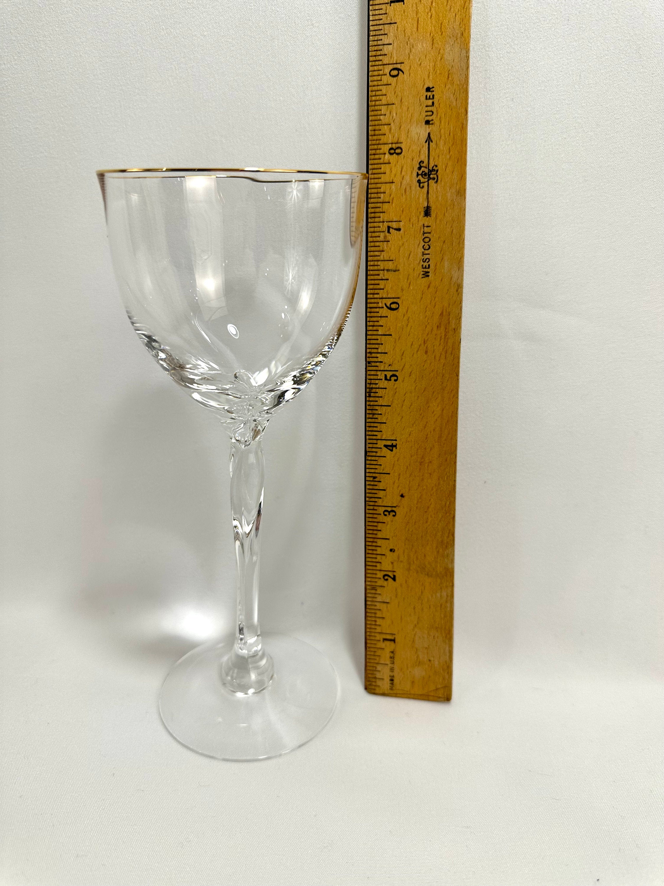 2 Lenox Rhythm Gold Wine Glasses