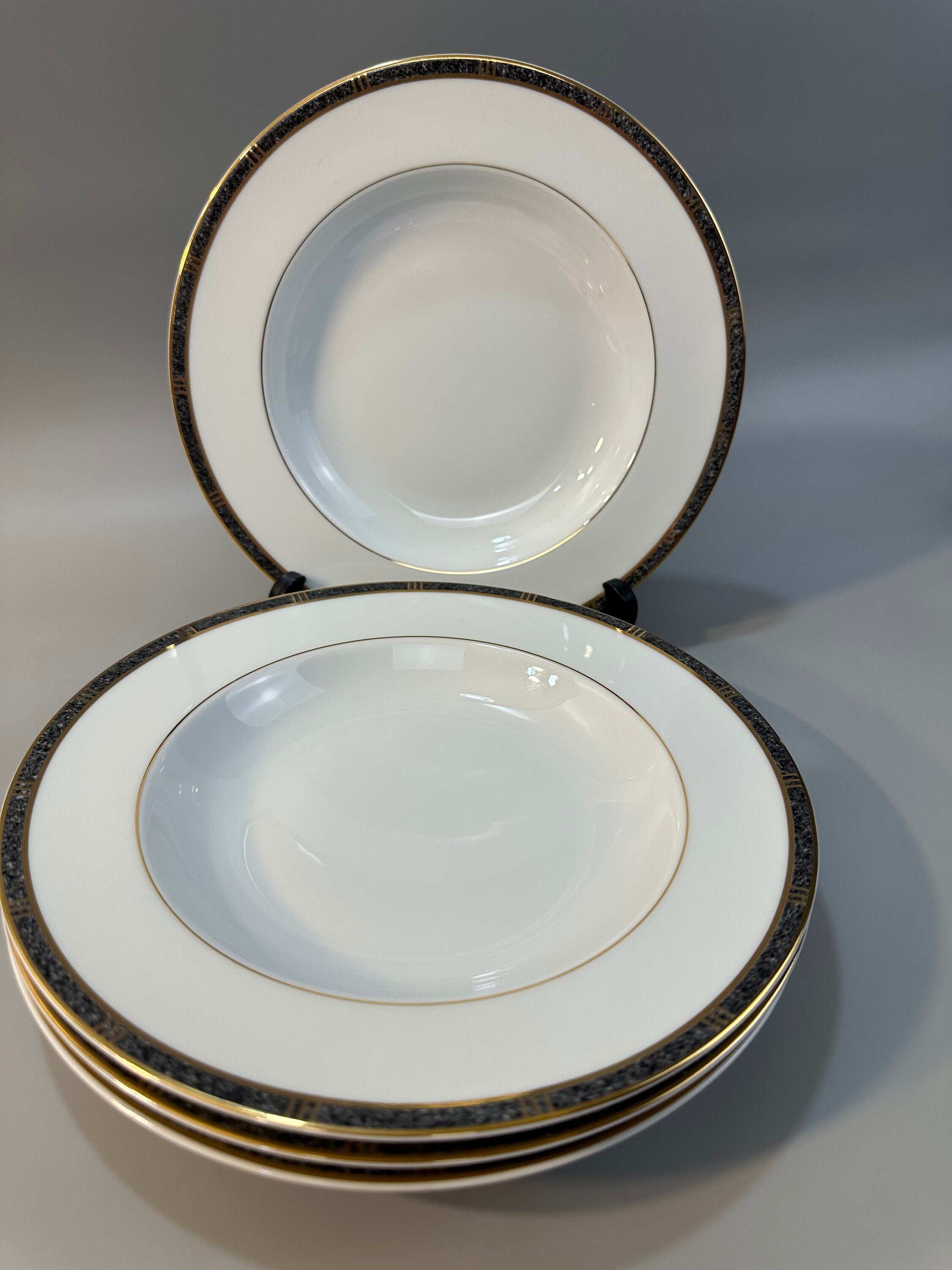4 Bernardaud Antinea Anthricite Soup Bowls