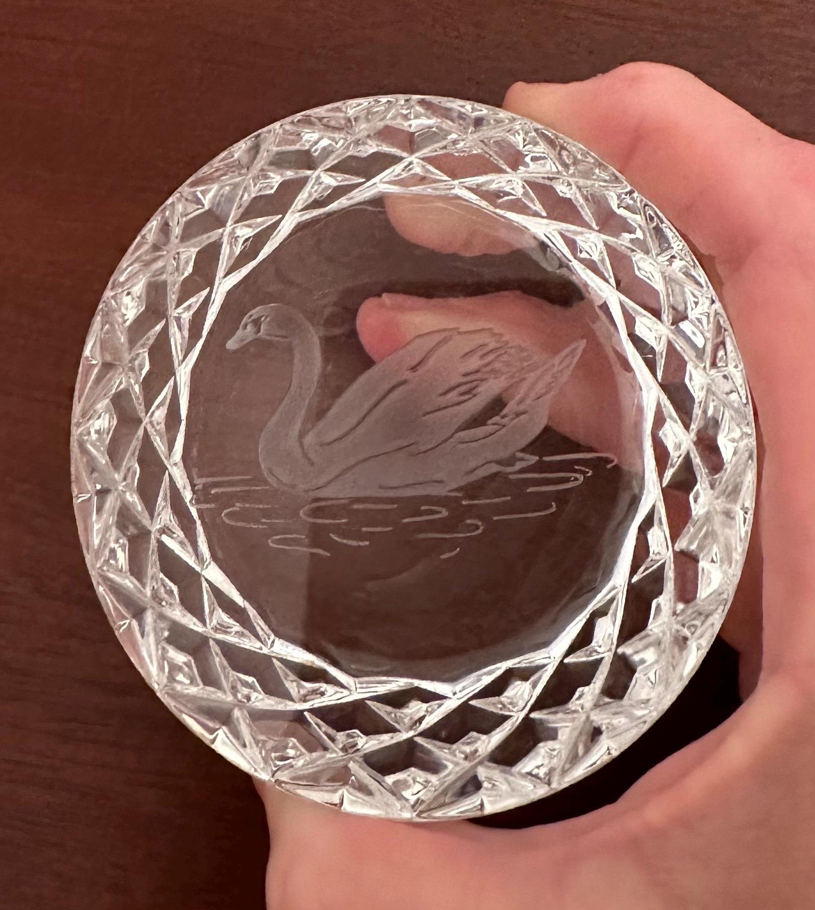 Waterford Crystal Swan Dome Paperweight