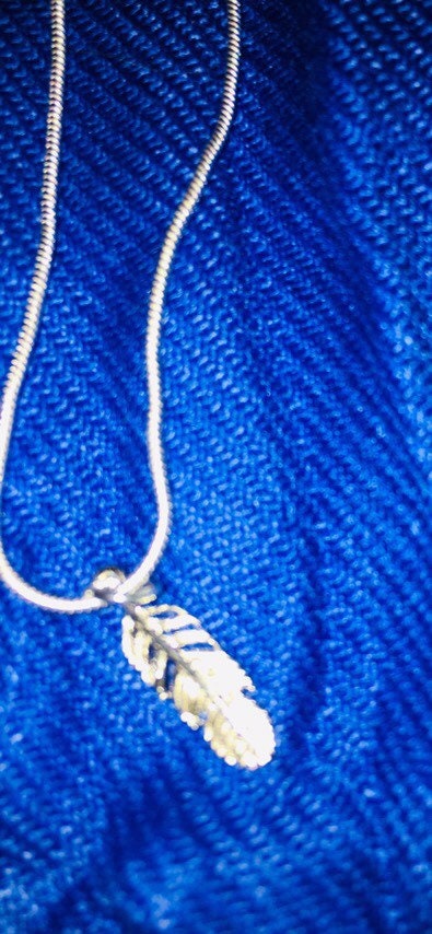 Sterling Silver Feather Charm Necklace - Delicate 18” Chain