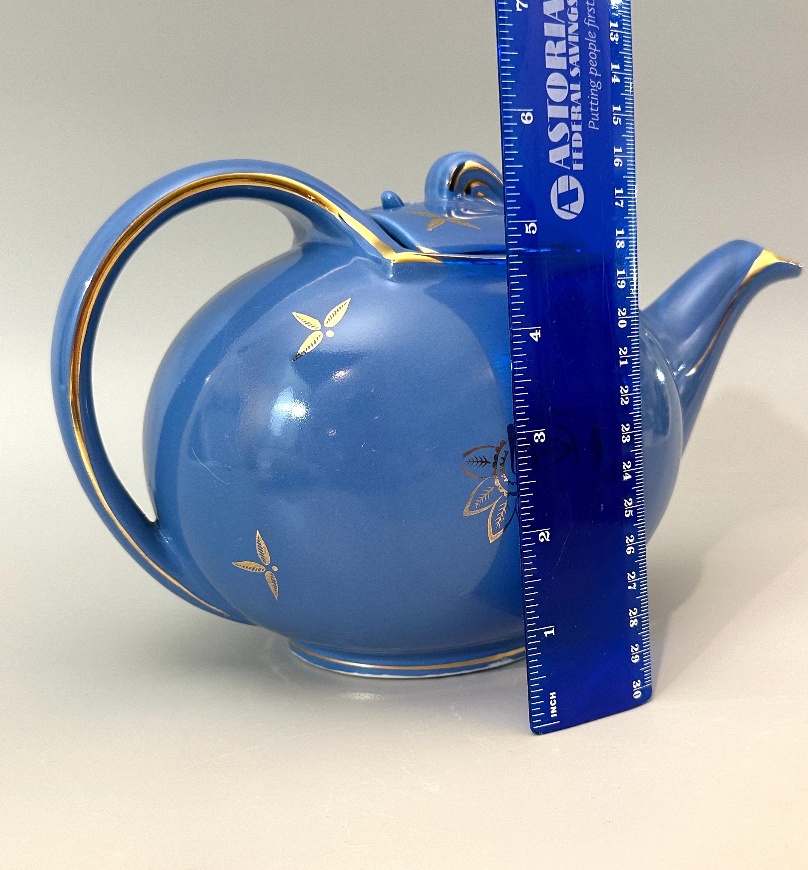 1945 Hall Hook Top Cadet Blue 6 Cup Teapot