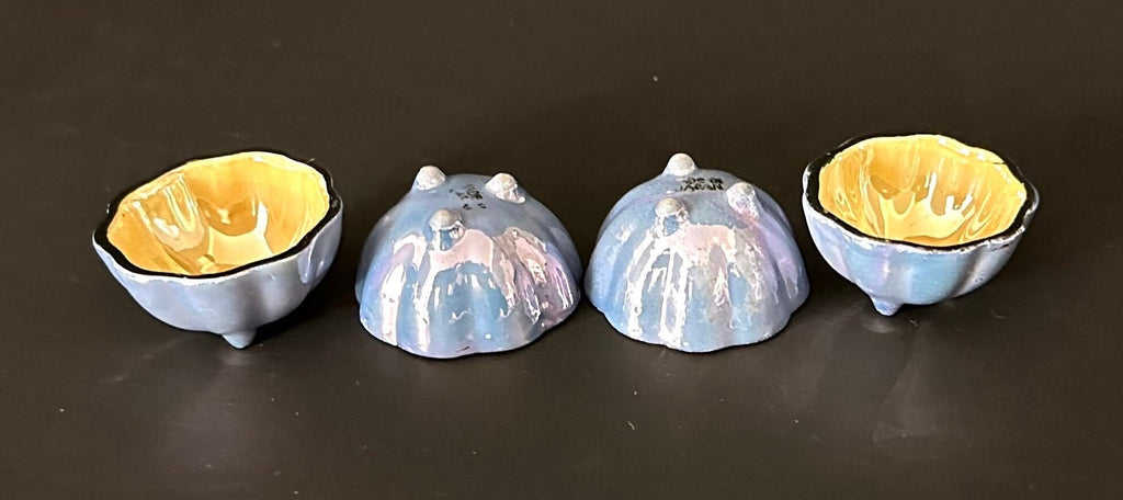 Four Irridescent Lusterware Salt Cellars