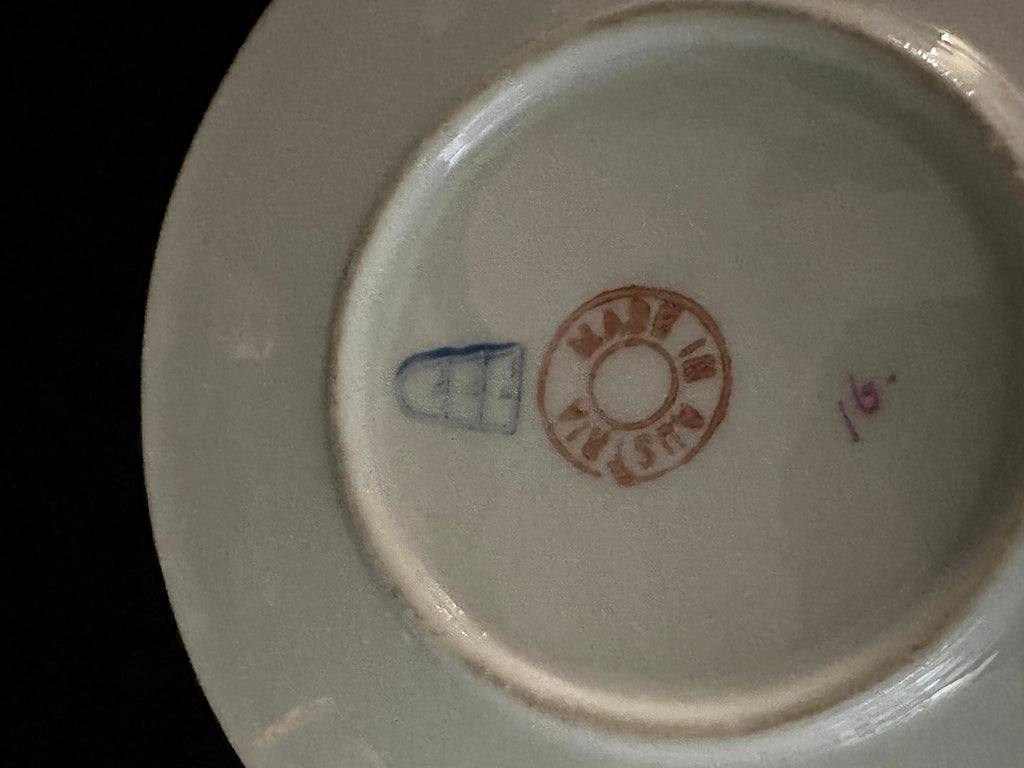 4 Antique Royal Vienna Reproduction Demitasse Cups and Saucers