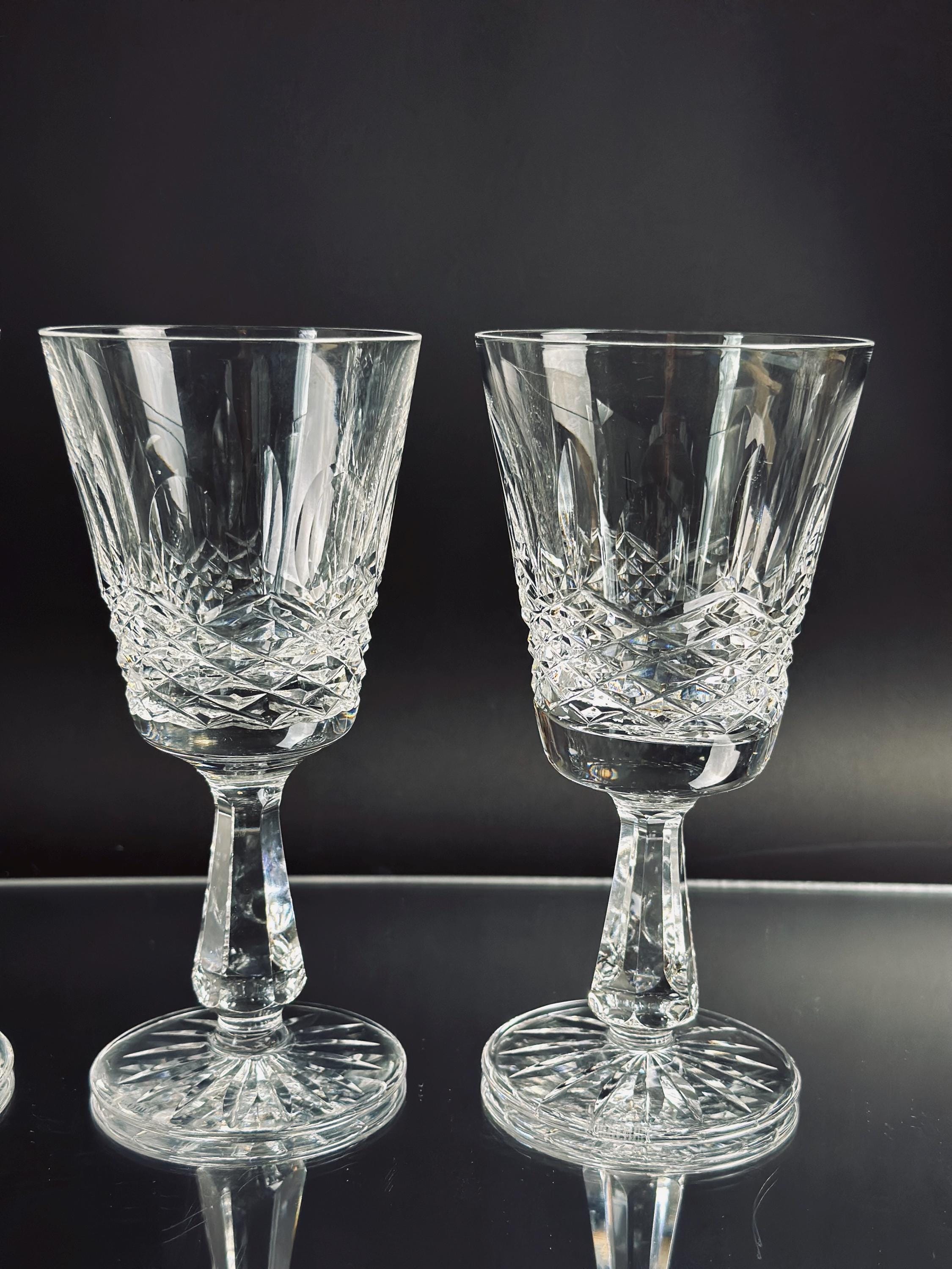 Set of Four Waterford Crystal Kenmare Claret Wine Glasses