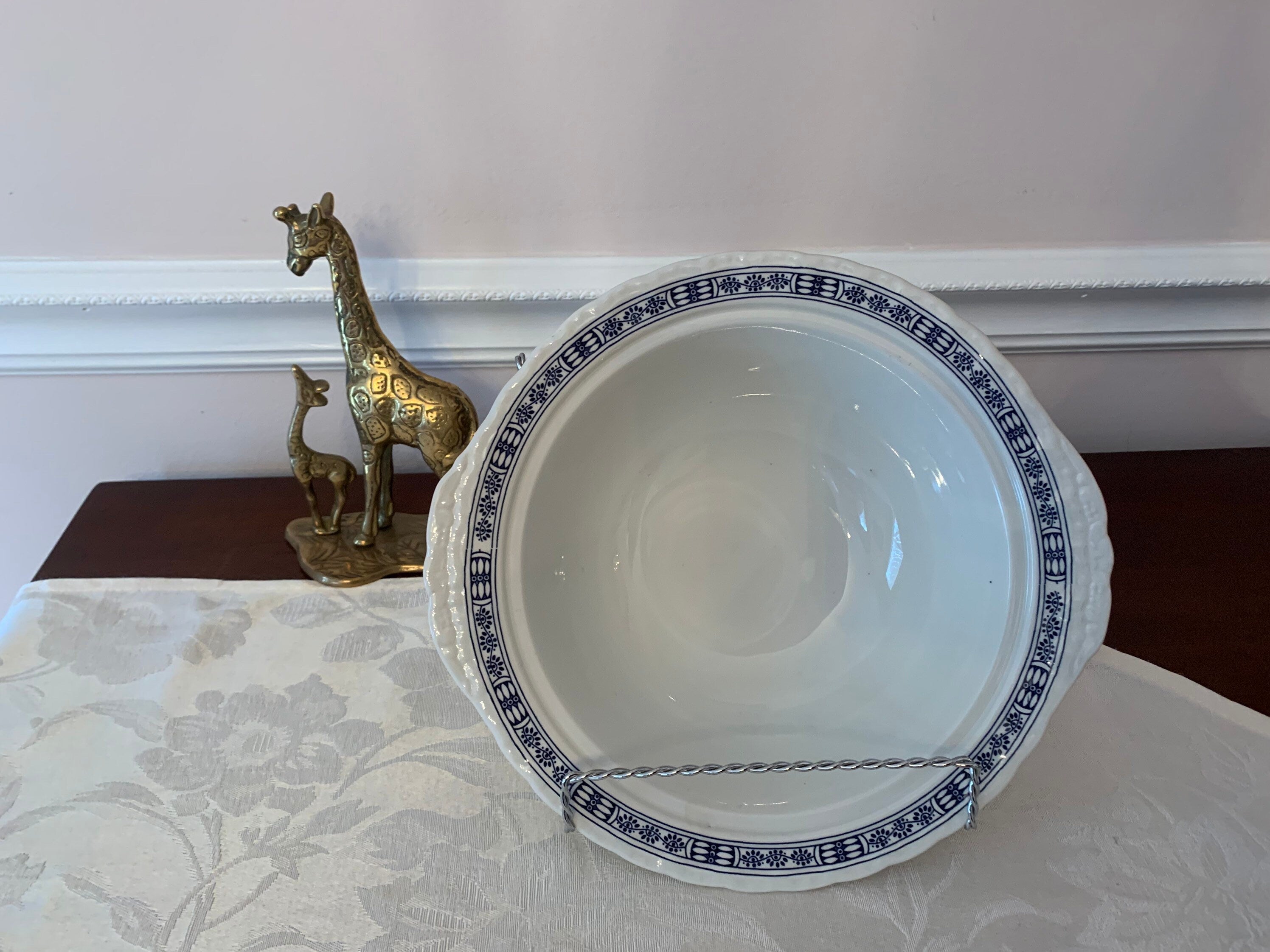 Wedgwood Blue Heritage Blue Onion Serving Bowl