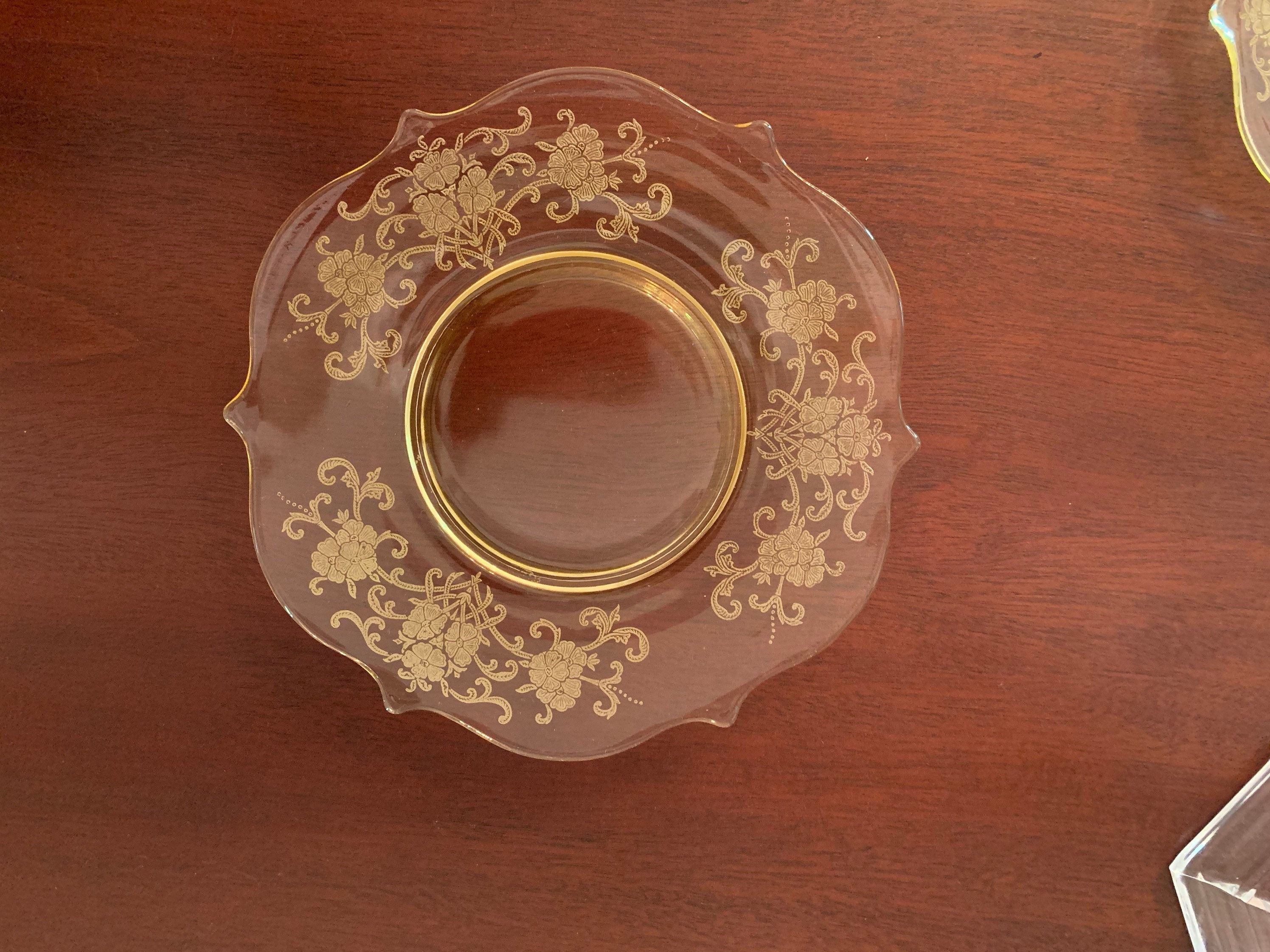 3 Lancaster Patrick Yellow Depression Glass Luncheon Plates