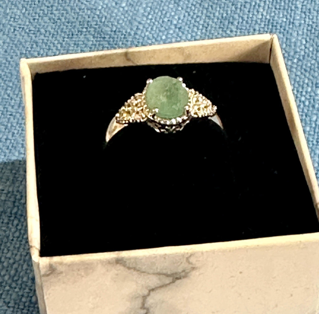 Sterling Silver Amazonite Ring size 9