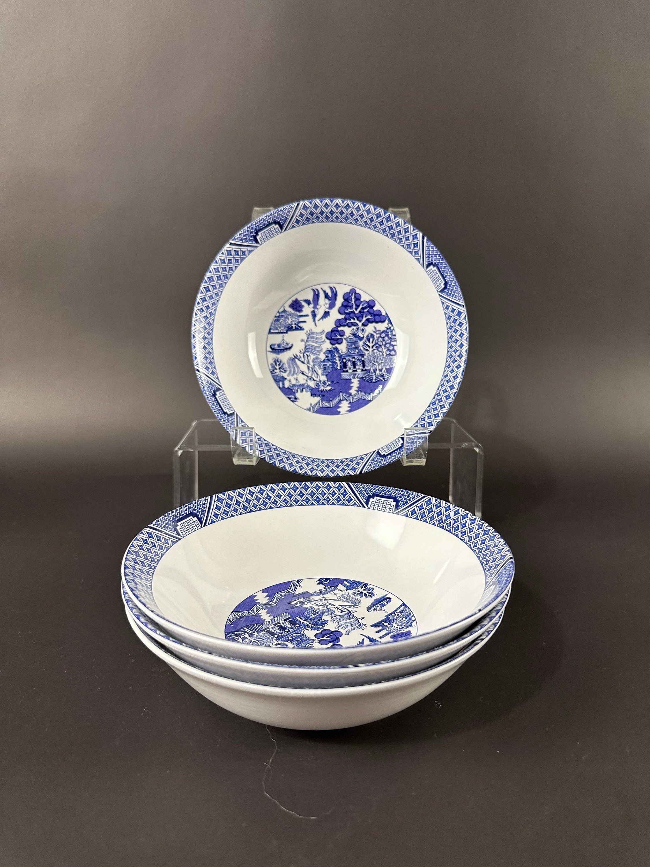 4 Cuthbertson Blue Willow Cereal Bowls