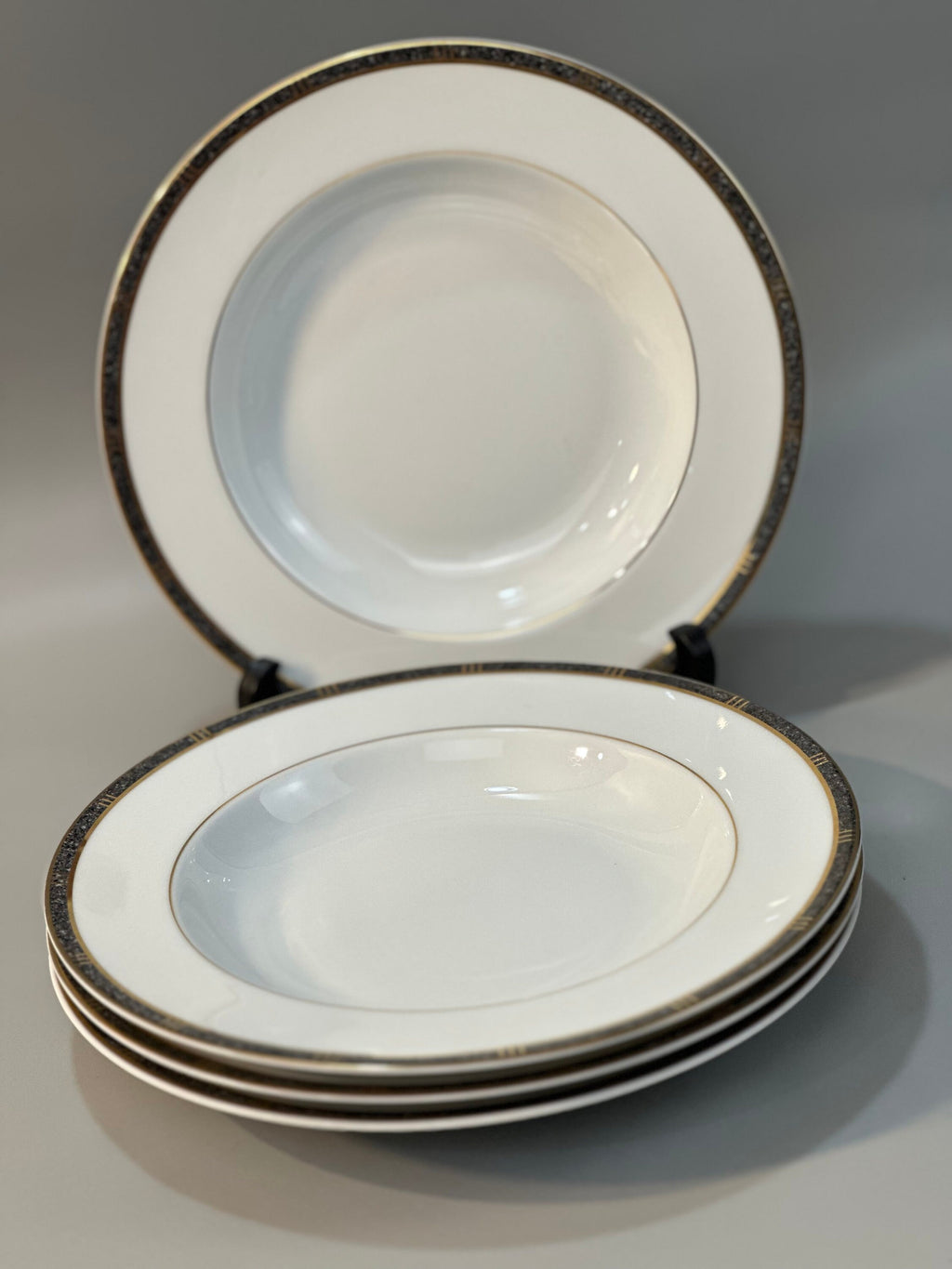 4 Bernardaud Antinea Anthricite Soup Bowls