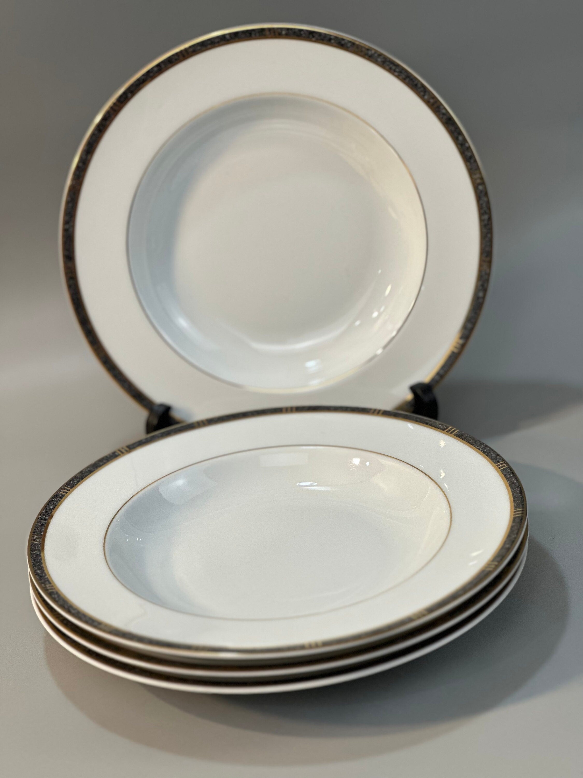 4 Bernardaud Antinea Anthricite Soup Bowls