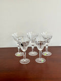 5 Waterford Crystal Glenmore White Wine Glasses
