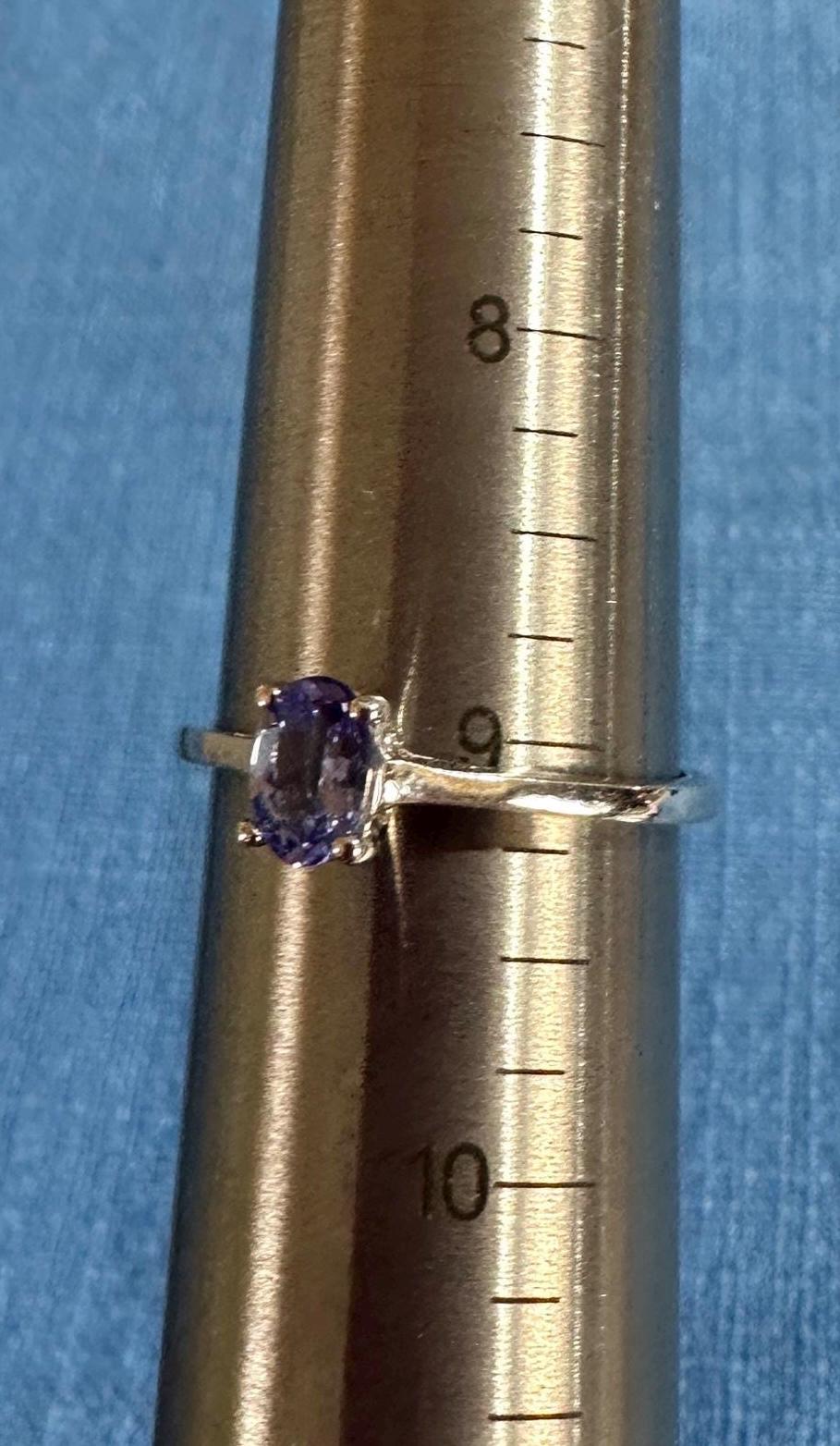 Tanzanite and Sterling Silver Ring size 9