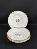 4 Royal Copenhagen Brown Rose Soup Bowls