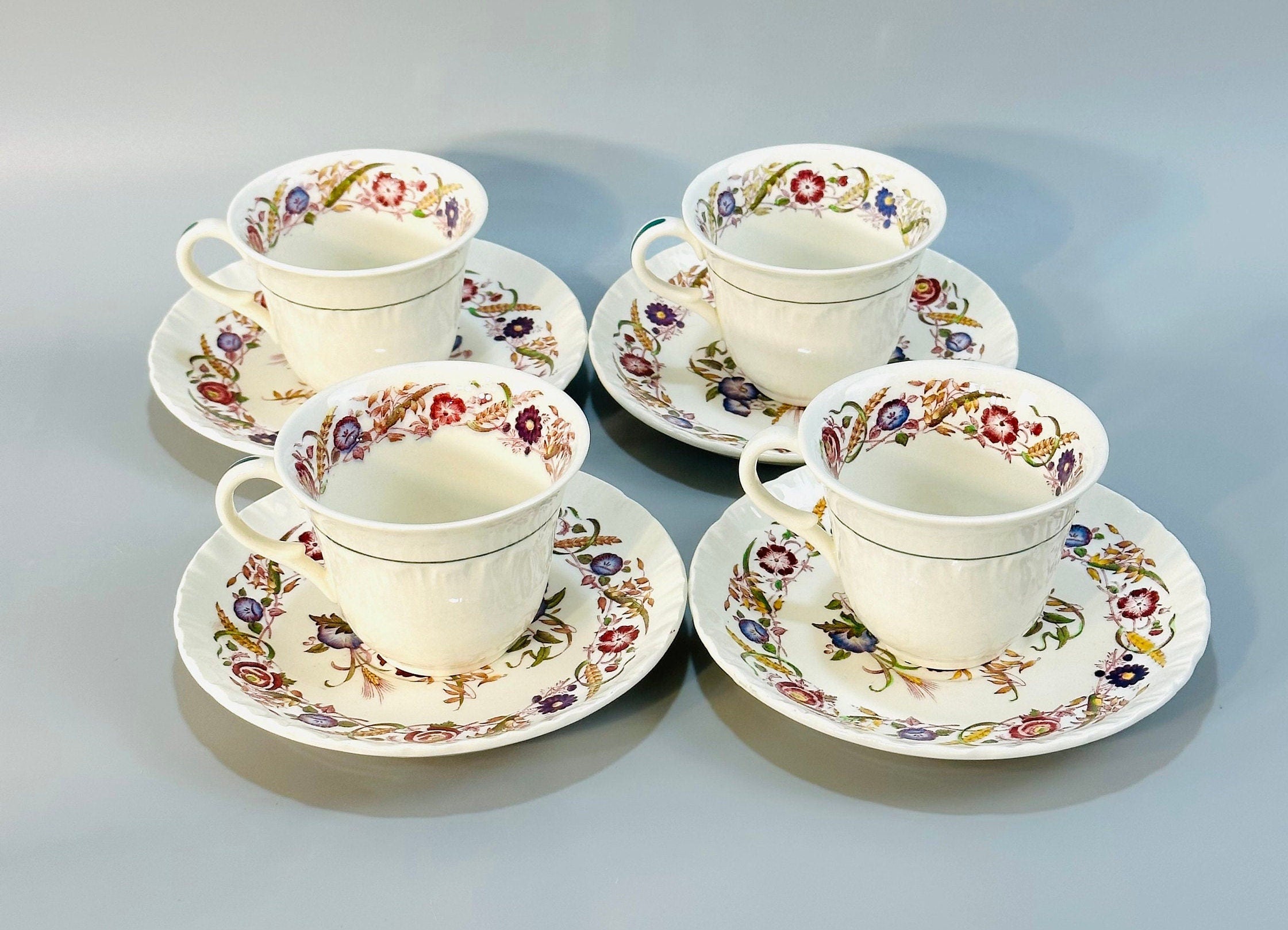 12 Wedgwood Cornflower Demitasse Cups and Saucers