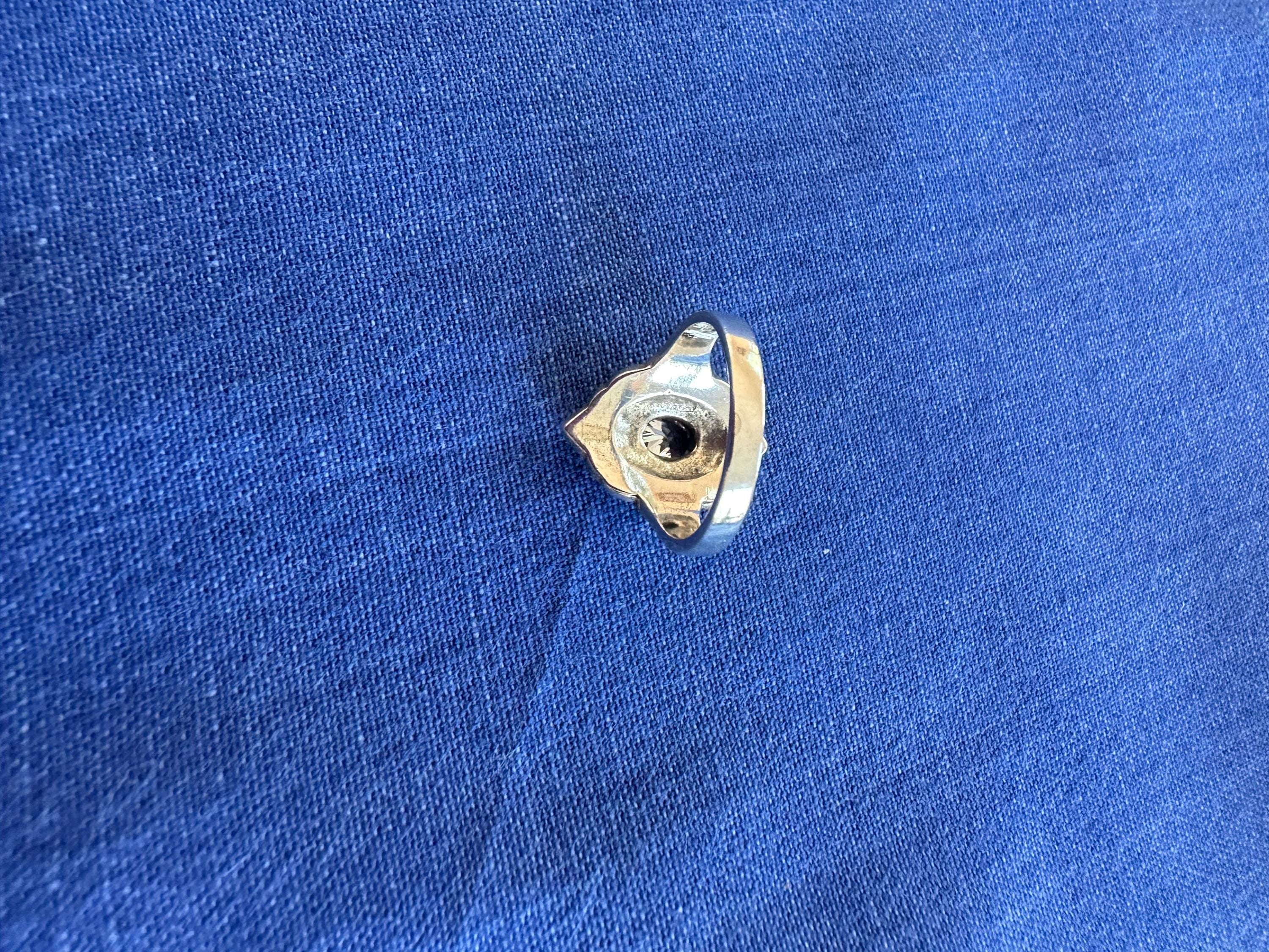 Vintage Sterling Silver Marcasite and Cubic Zirconia Cocktail Ring