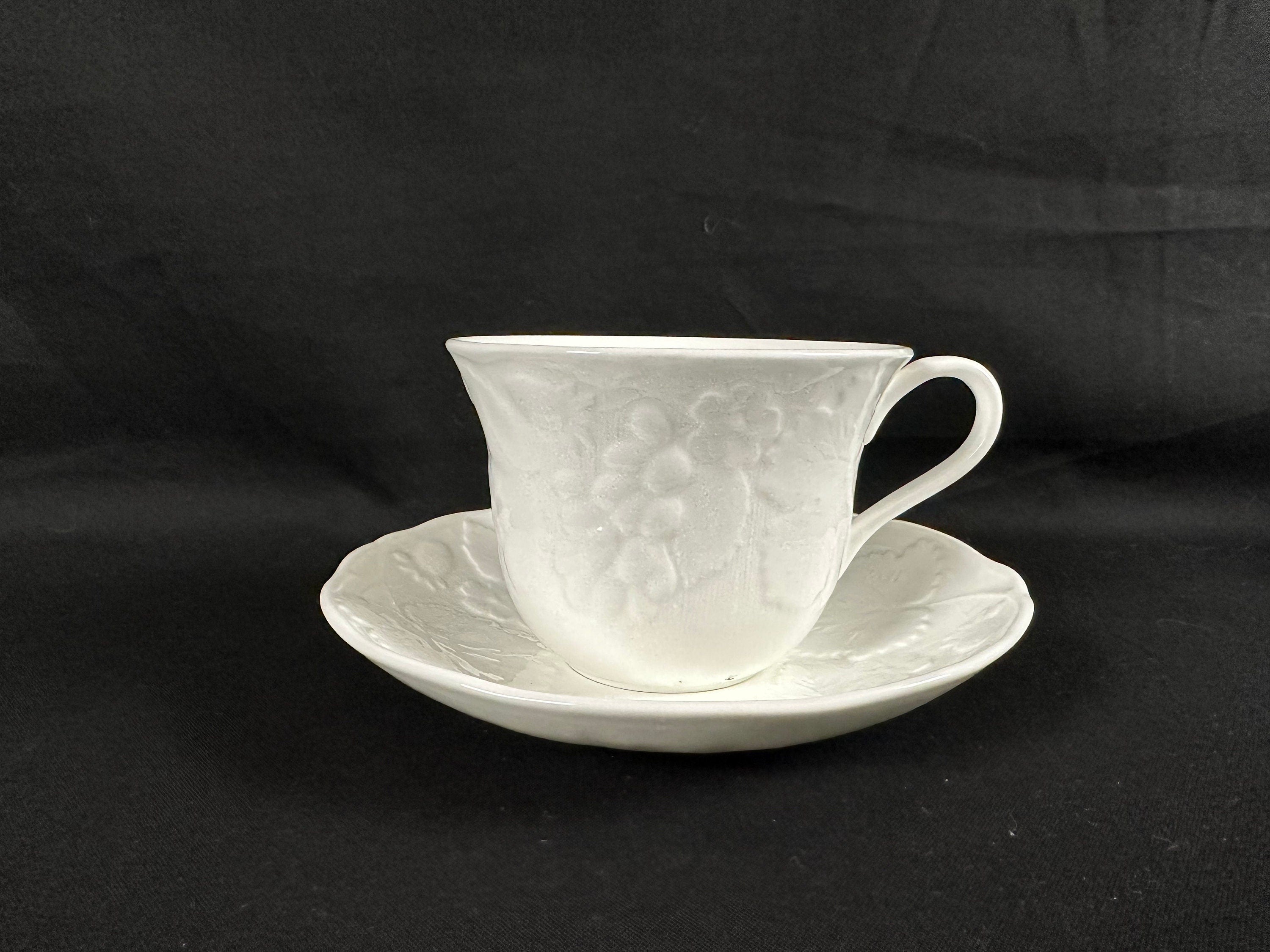 2 Wedgwood Strawberry and Vine Teacups and Saucers