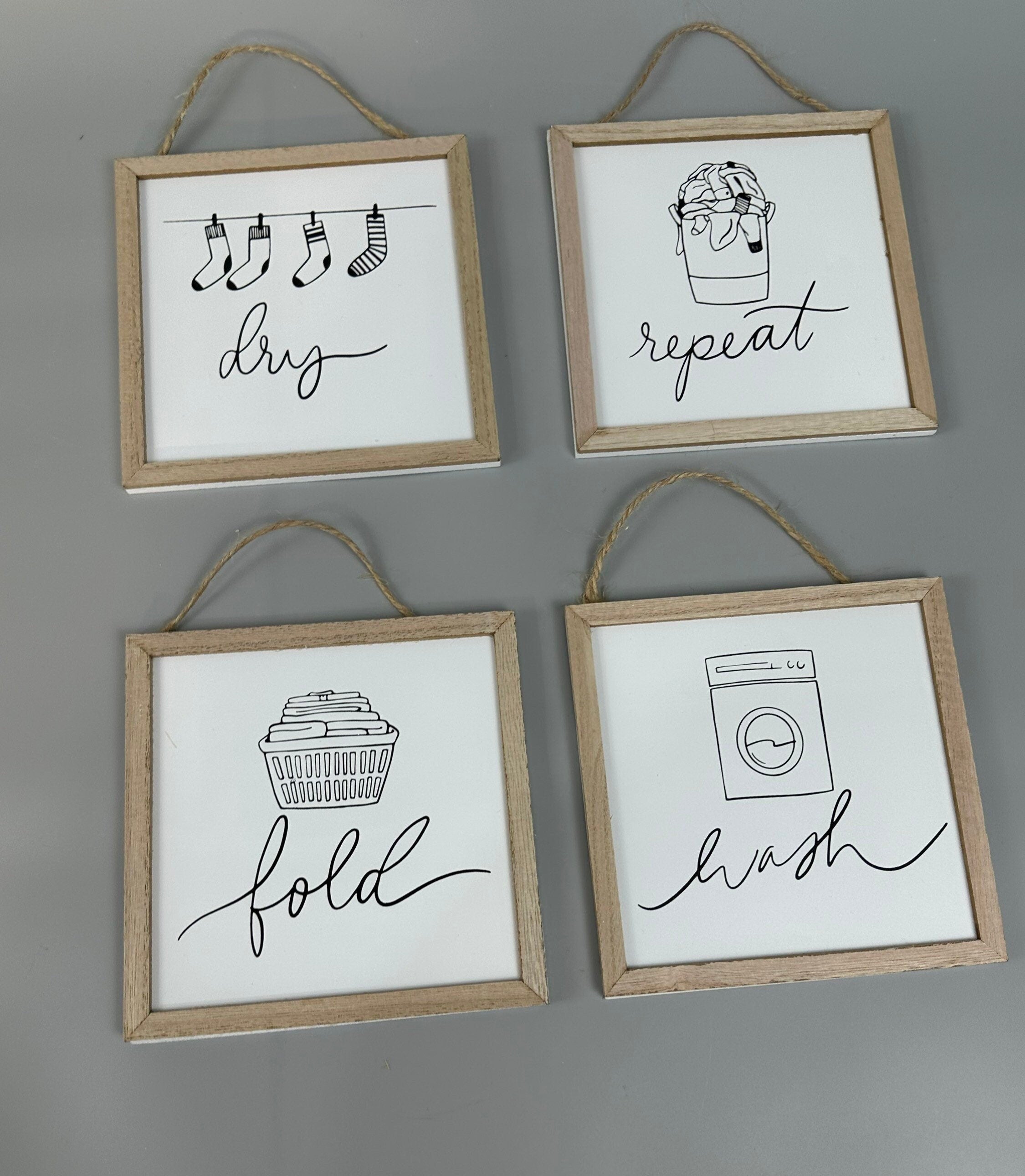 4 Framed Laundry Room Signs