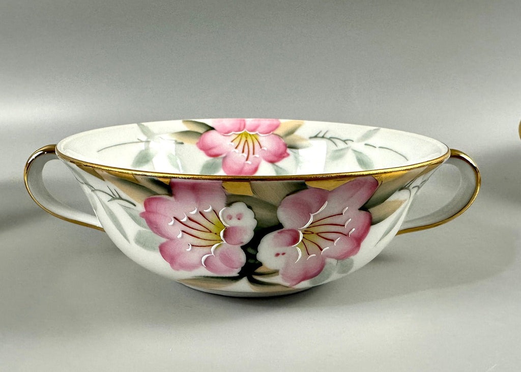 4 Noritake Azalea Flat Cream Soup Bowls