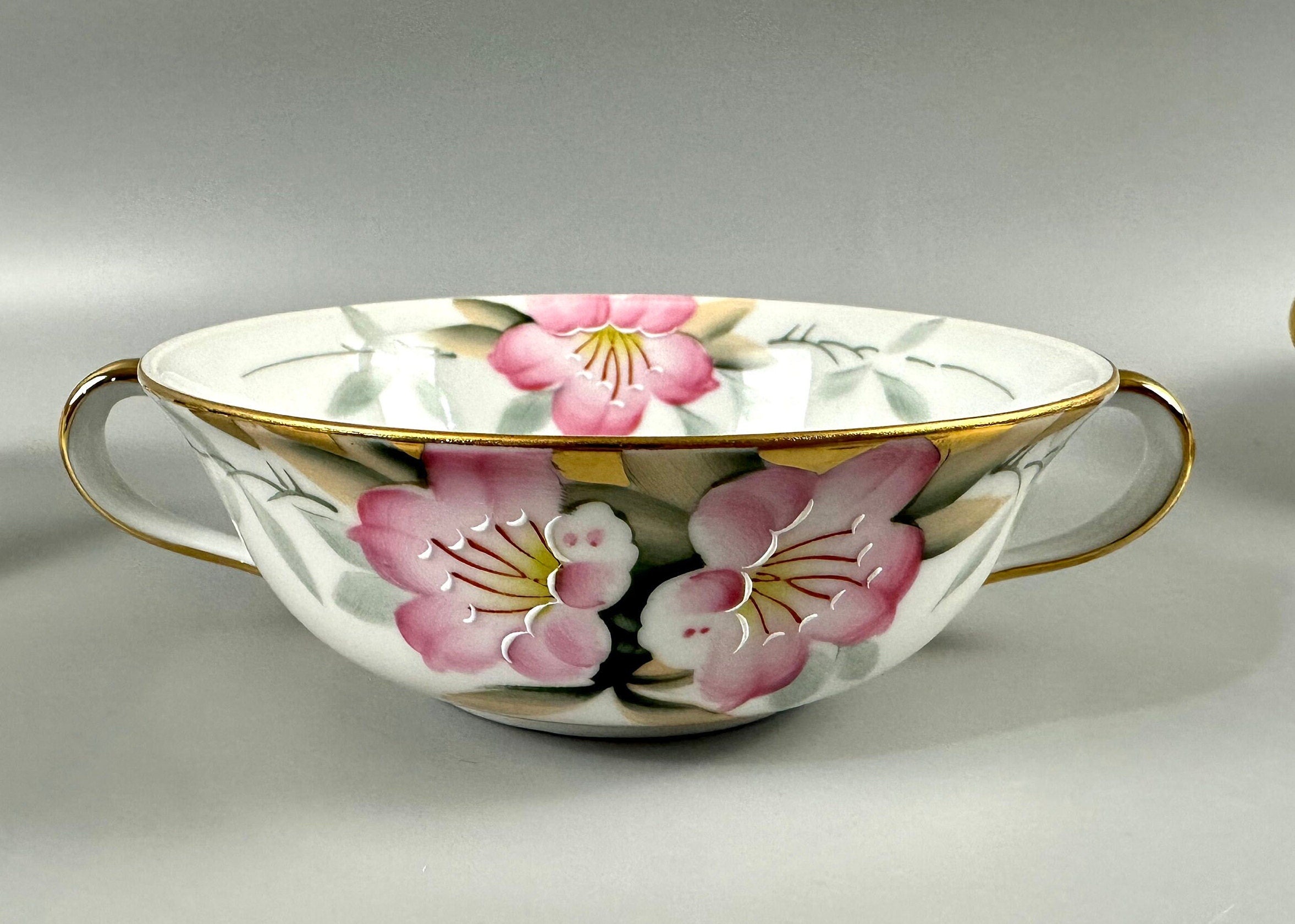 4 Noritake Azalea Flat Cream Soup Bowls