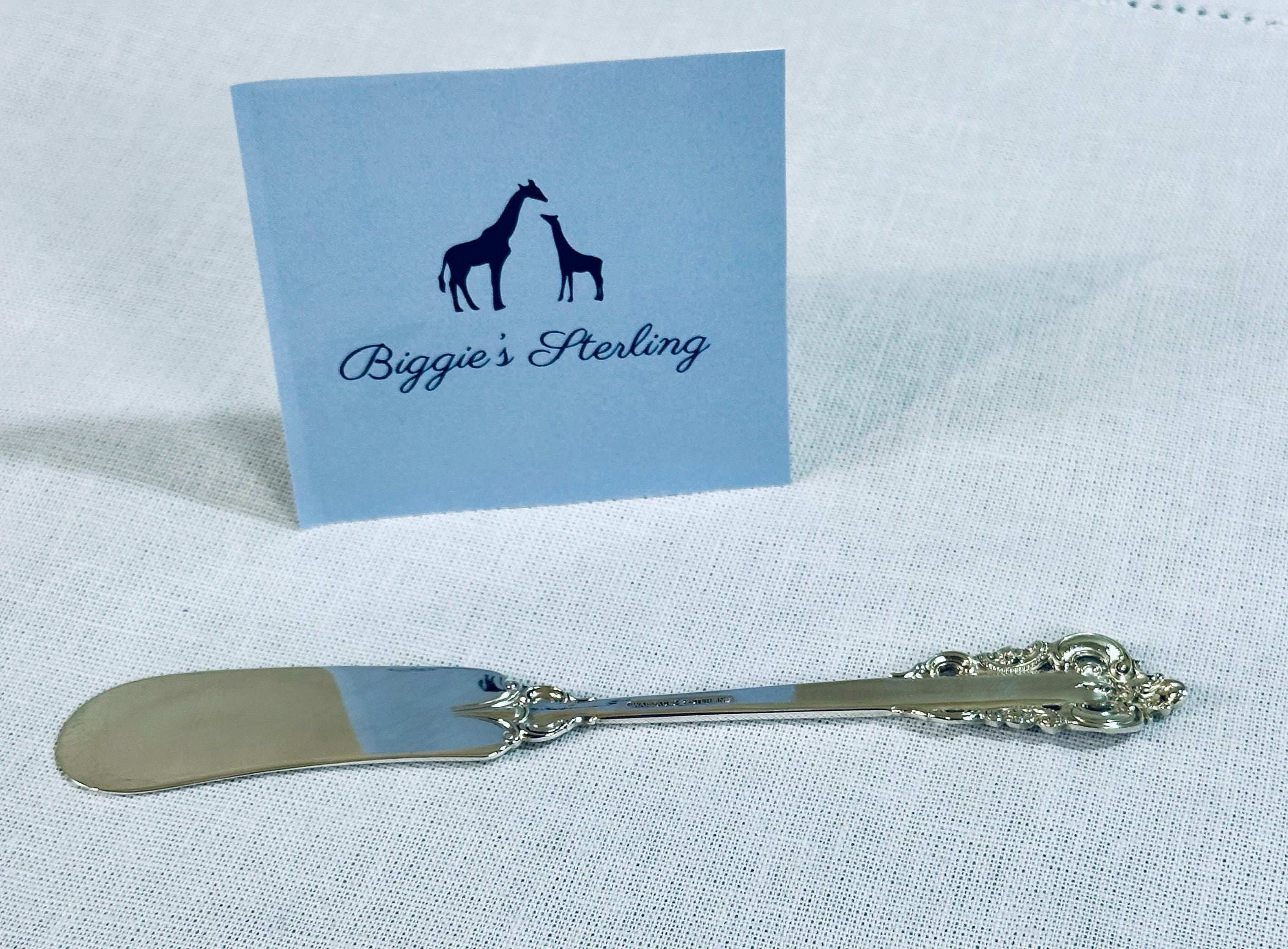 Wallace Grande Baroque Butter Paddle Knife Sterling Silver