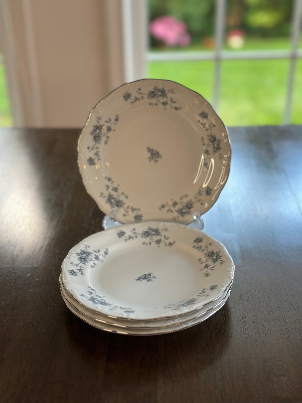 4 Johann Haviland Blue Garland Bread Plates