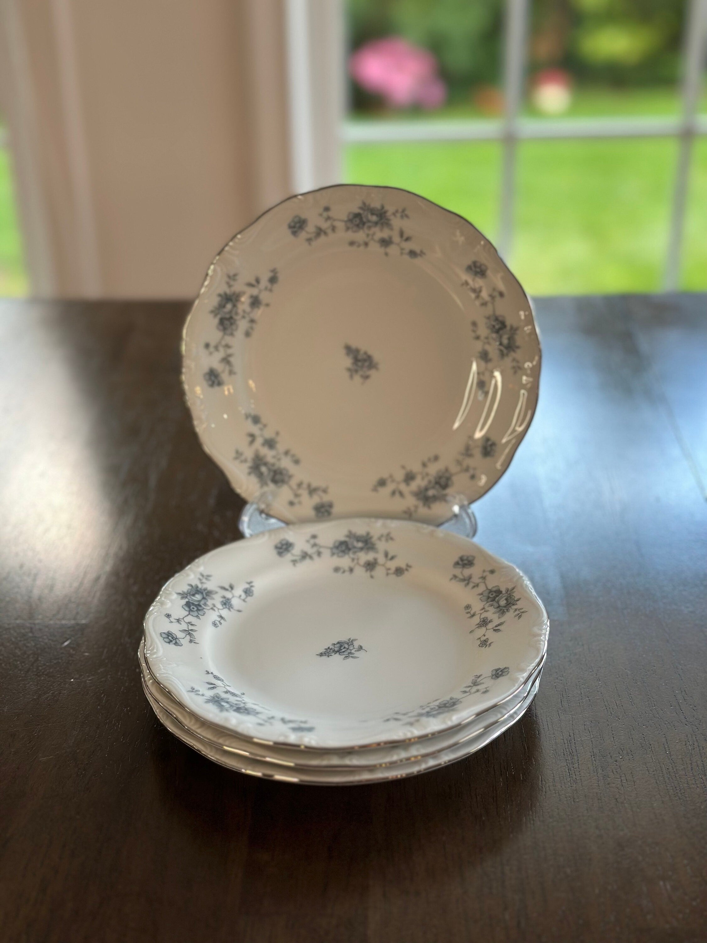 4 Johann Haviland Blue Garland Bread Plates