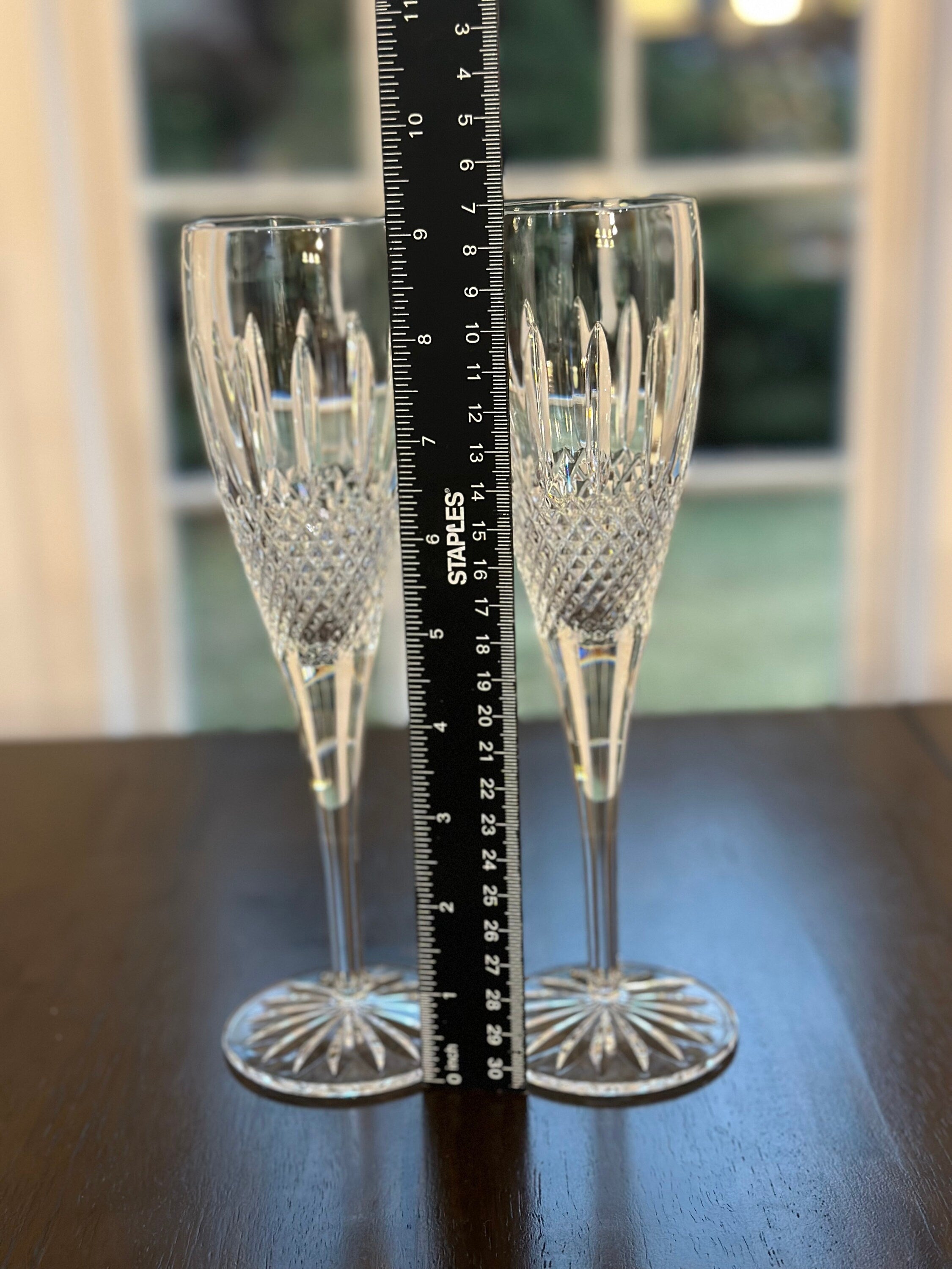 6 Waterford Glenmede Crystal Champagne Flutes