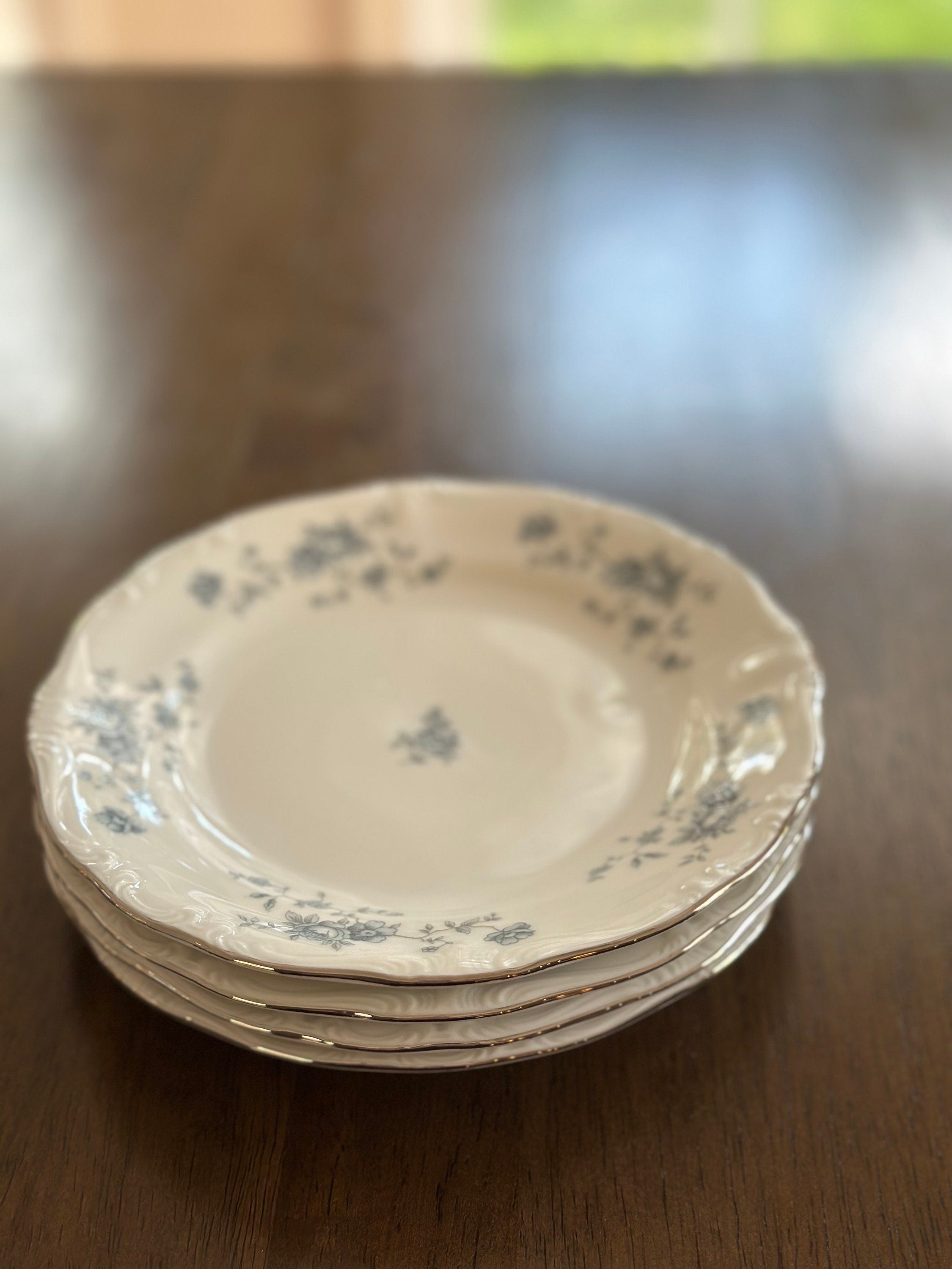 4 Johann Haviland Blue Garland Bread Plates
