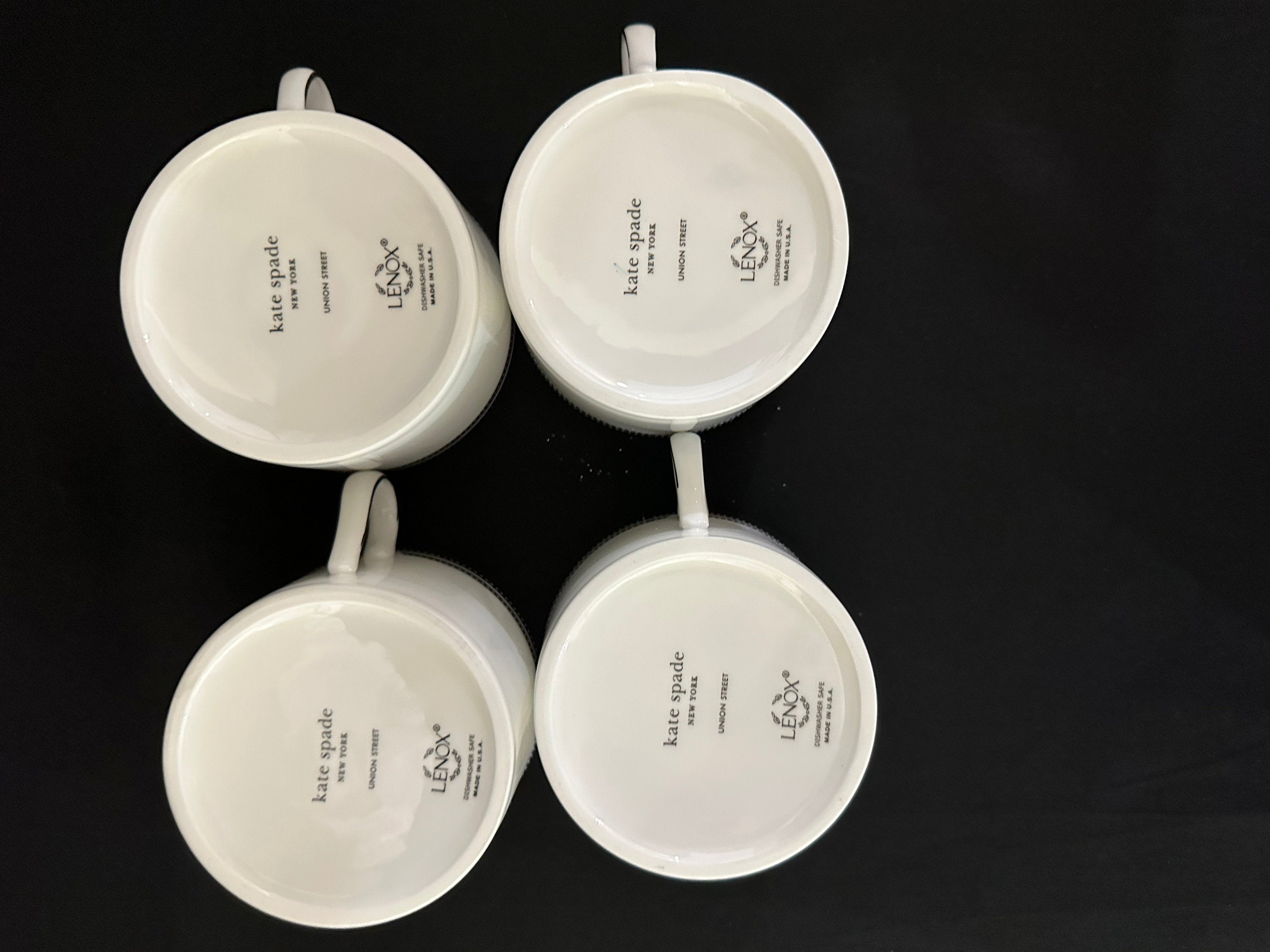 4 Kate Spade Union Street Teacups by Lenox