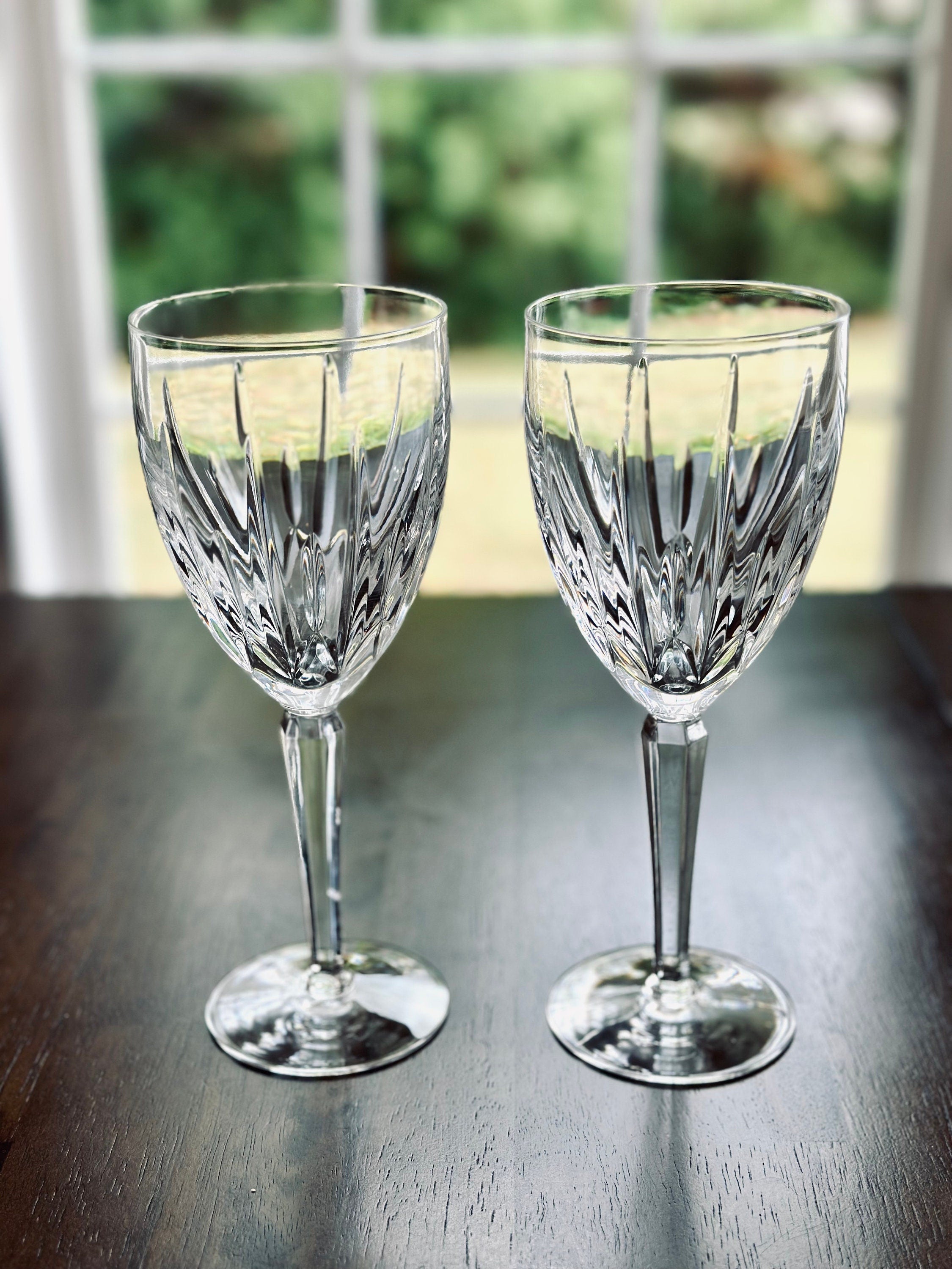 2 Lenox Crystal Clarity Water Goblets