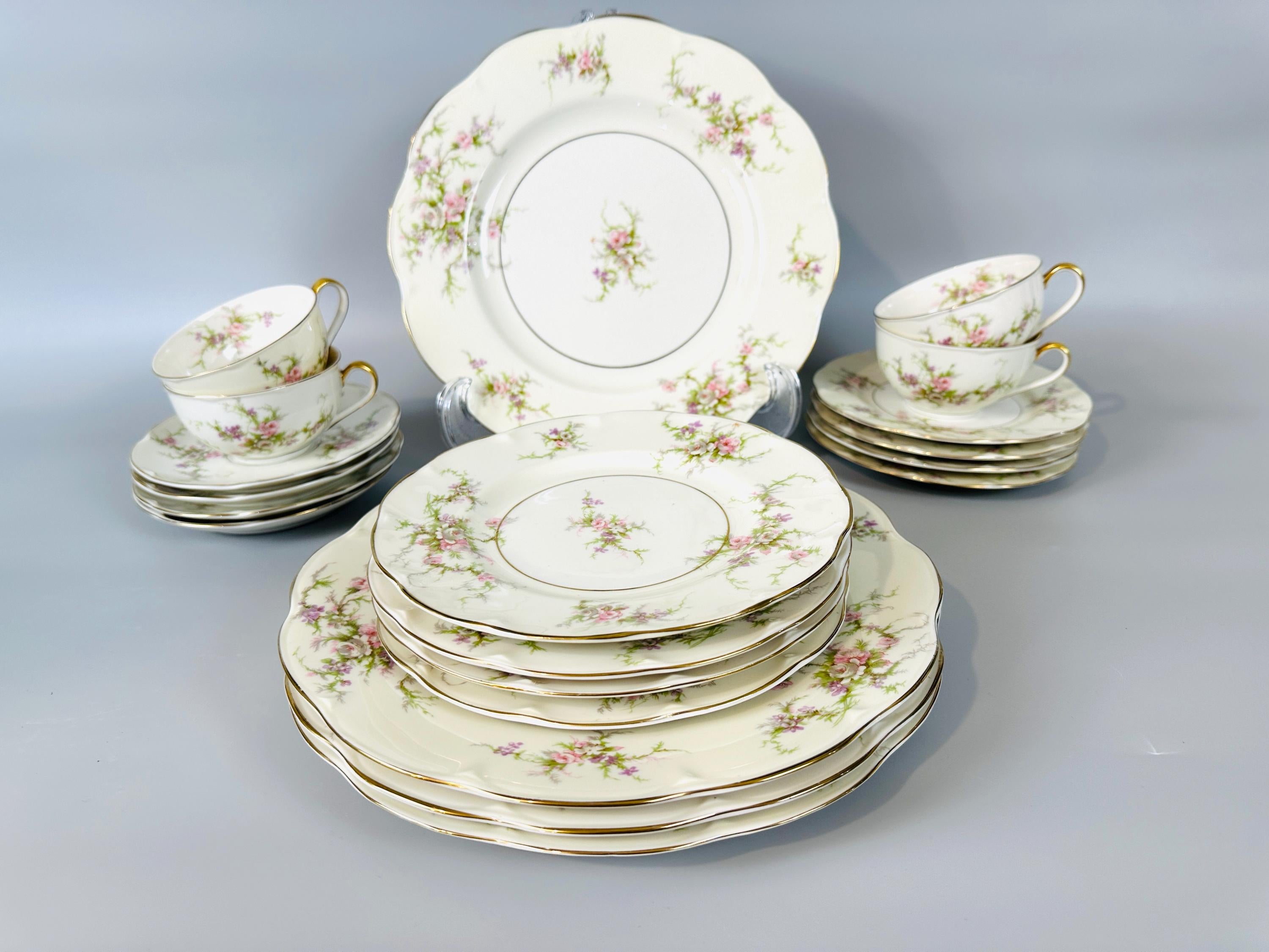 4 Placesettings of Haviland Rosalinde China