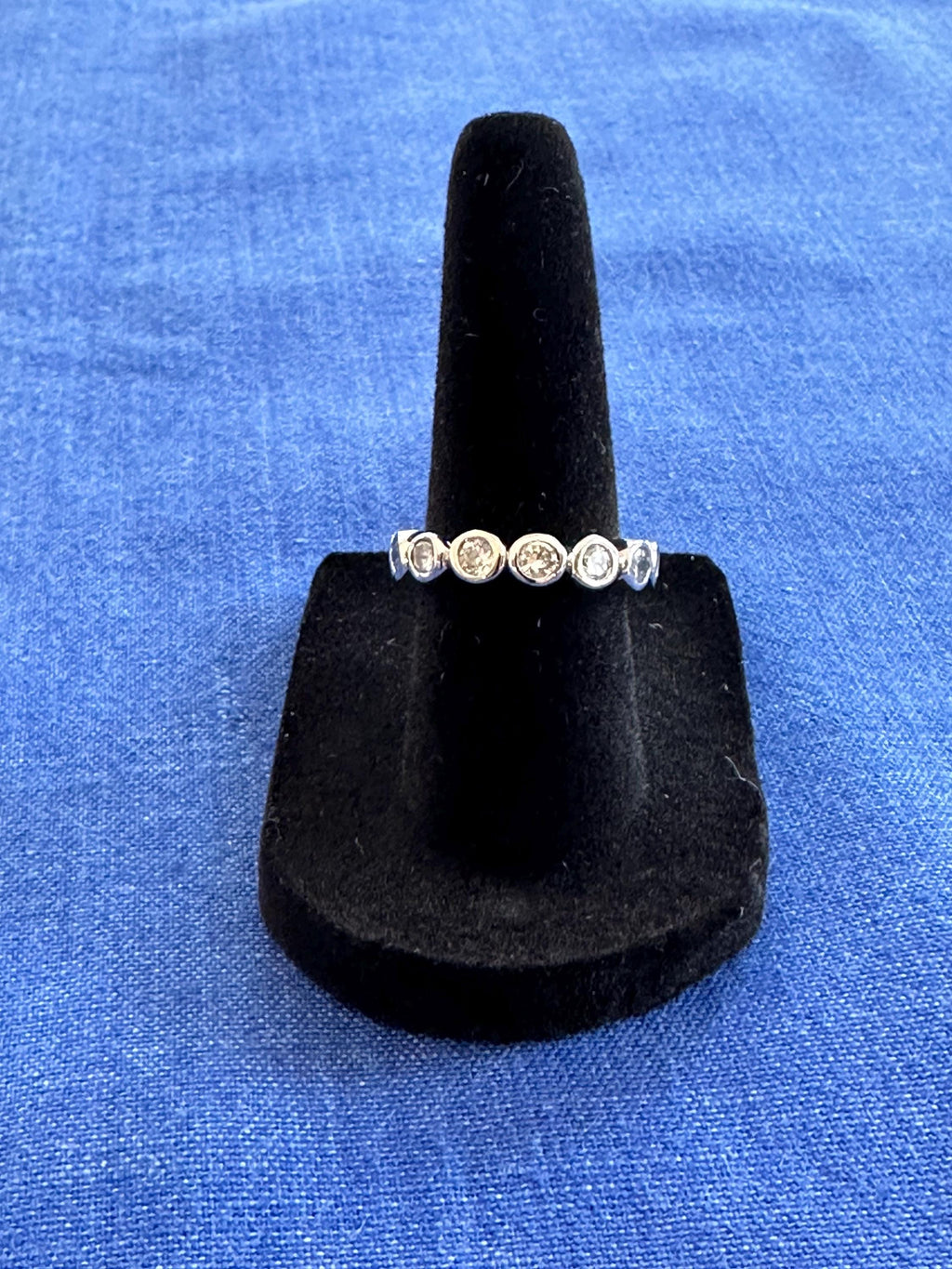 Vintage Sterling Silver Cubic Zirconia Wedding/Anniversary Band