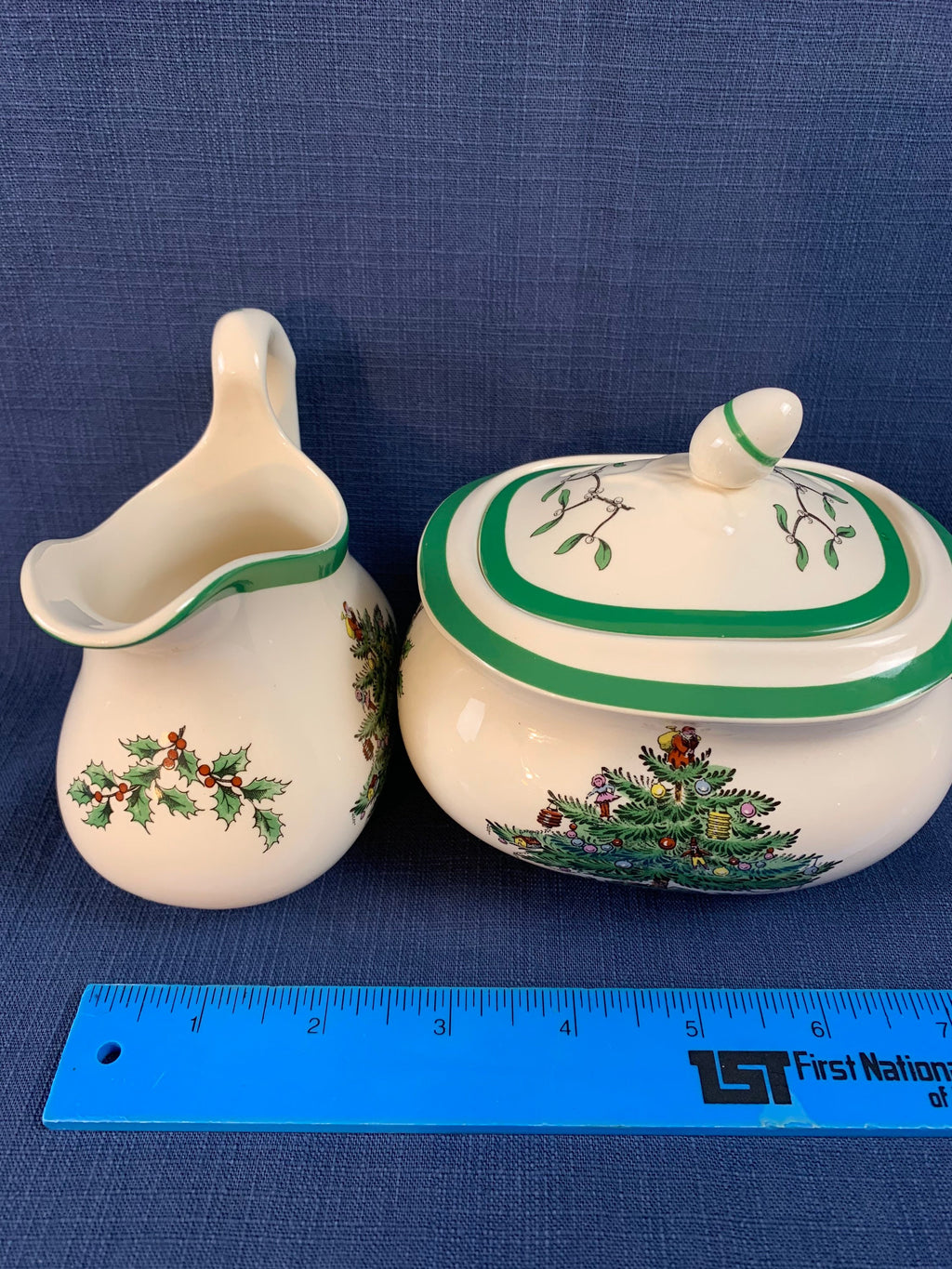 Spode Christmas Tree Creamer and Sugar Bowl