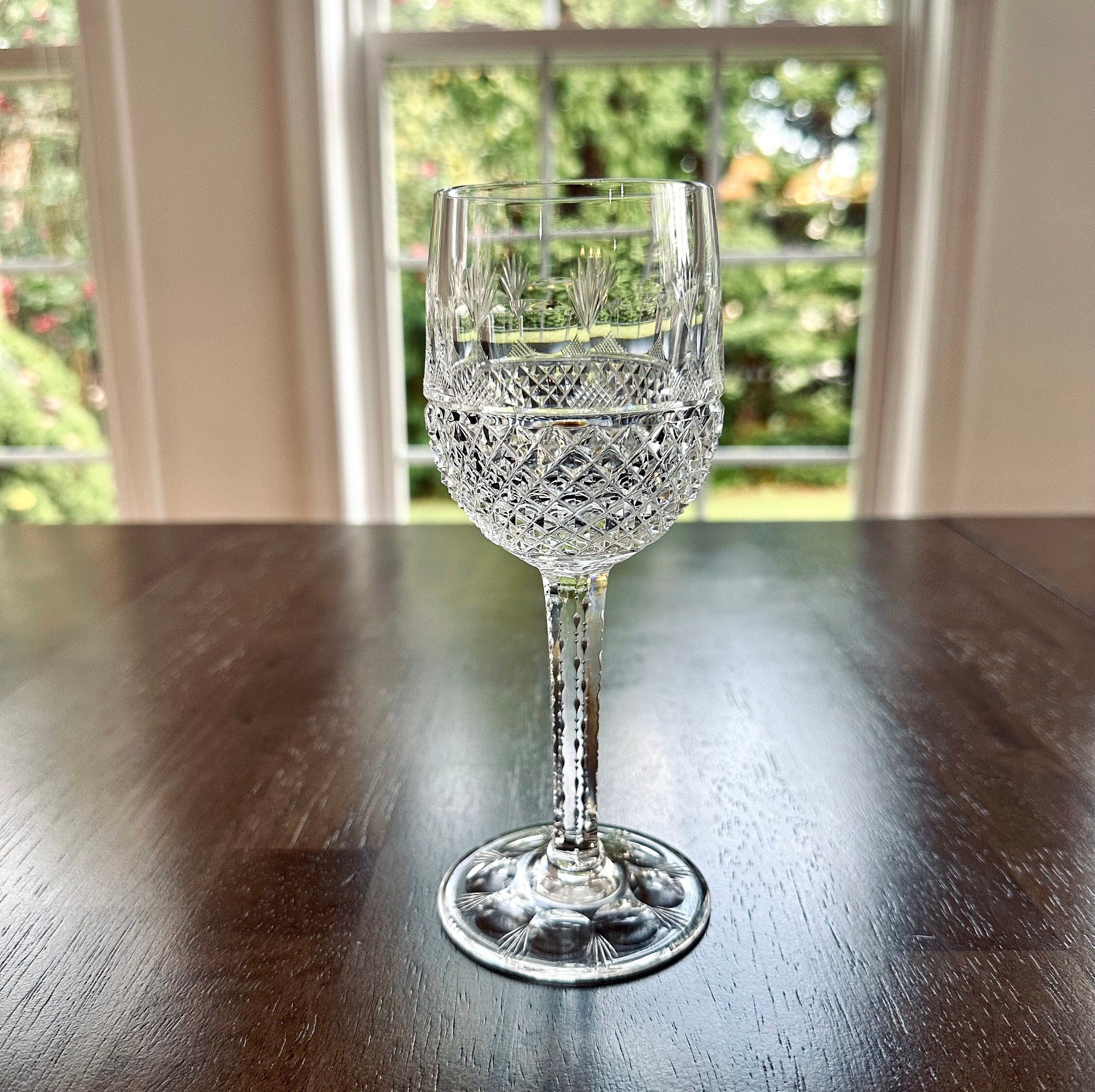 2 Tiffany  Gilbert Crystal Wine Glasses