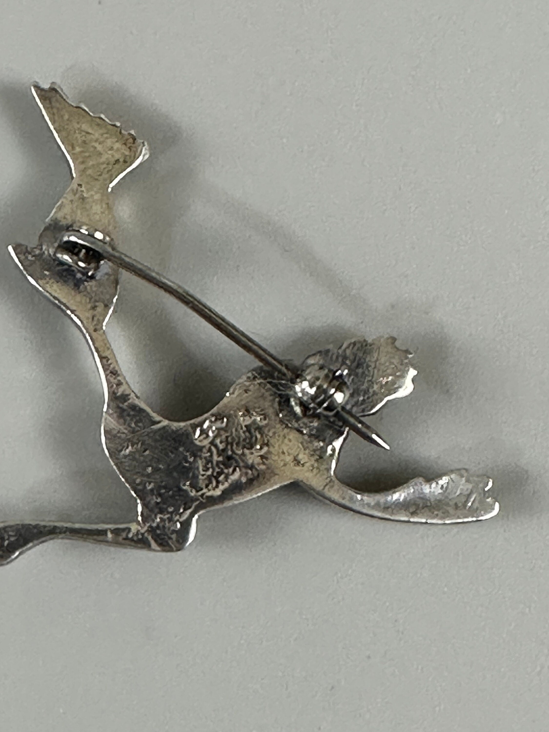 Vintage Sterling Silver Roadrunner Pin