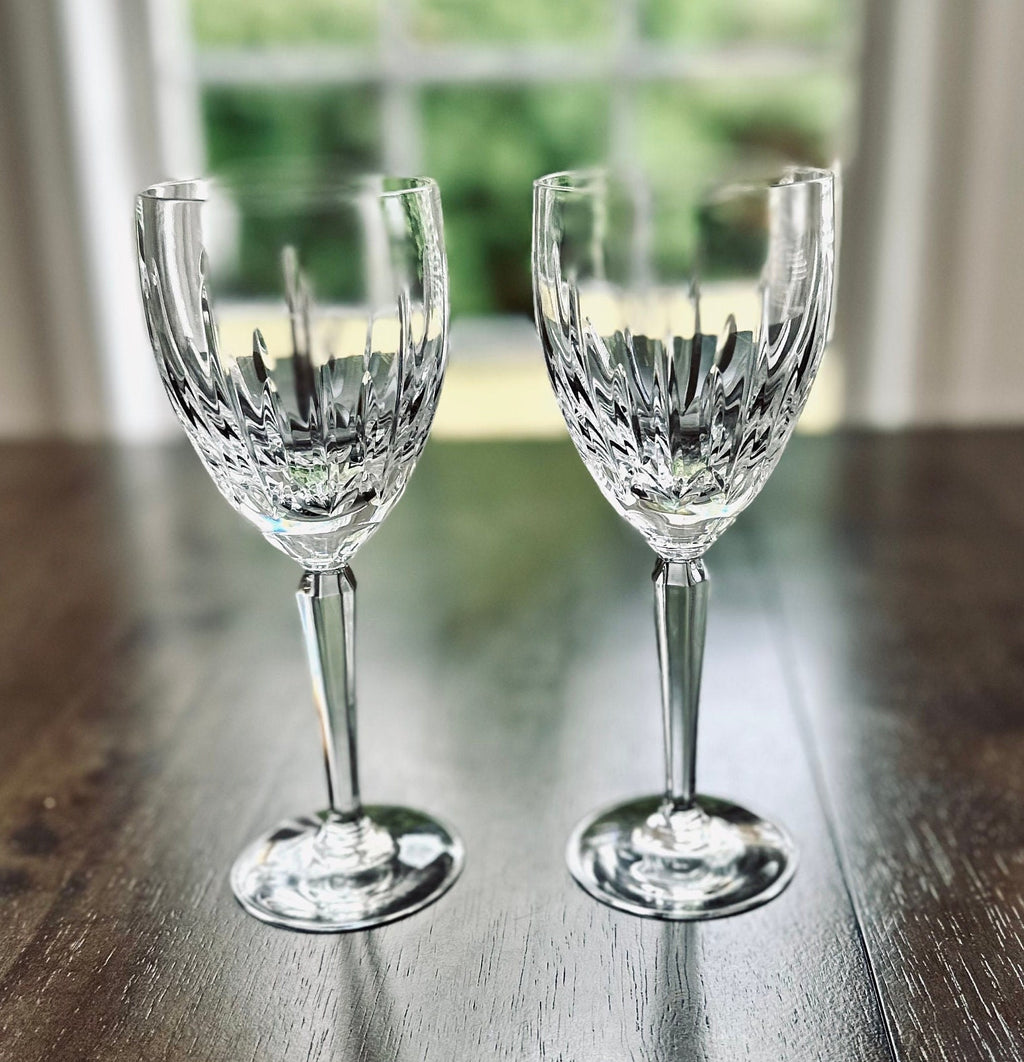 2 Lenox Clarity Crystal Wine Glasses
