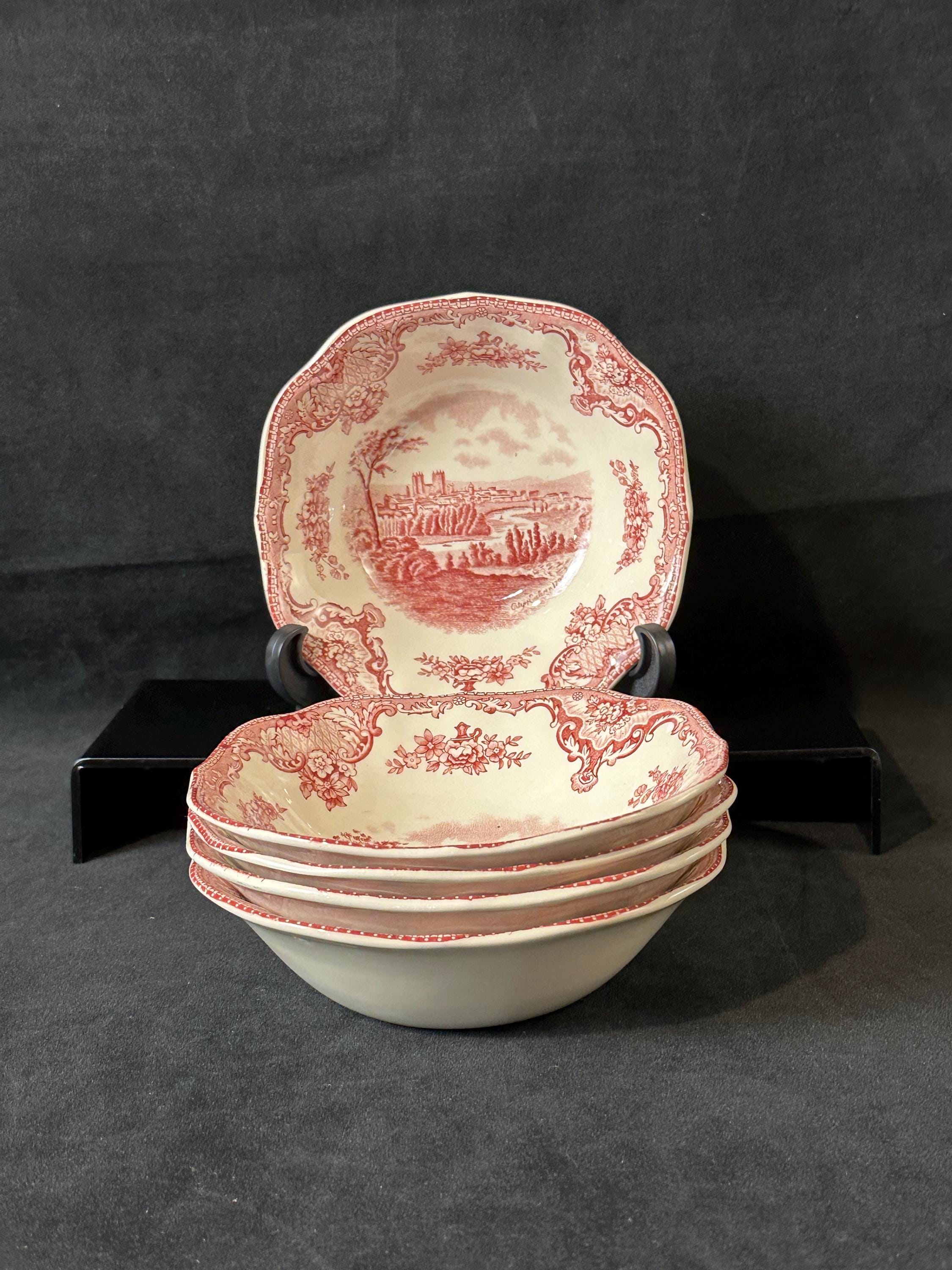 5 Johnson Brothers Old British Castles Square Cereal Bowls