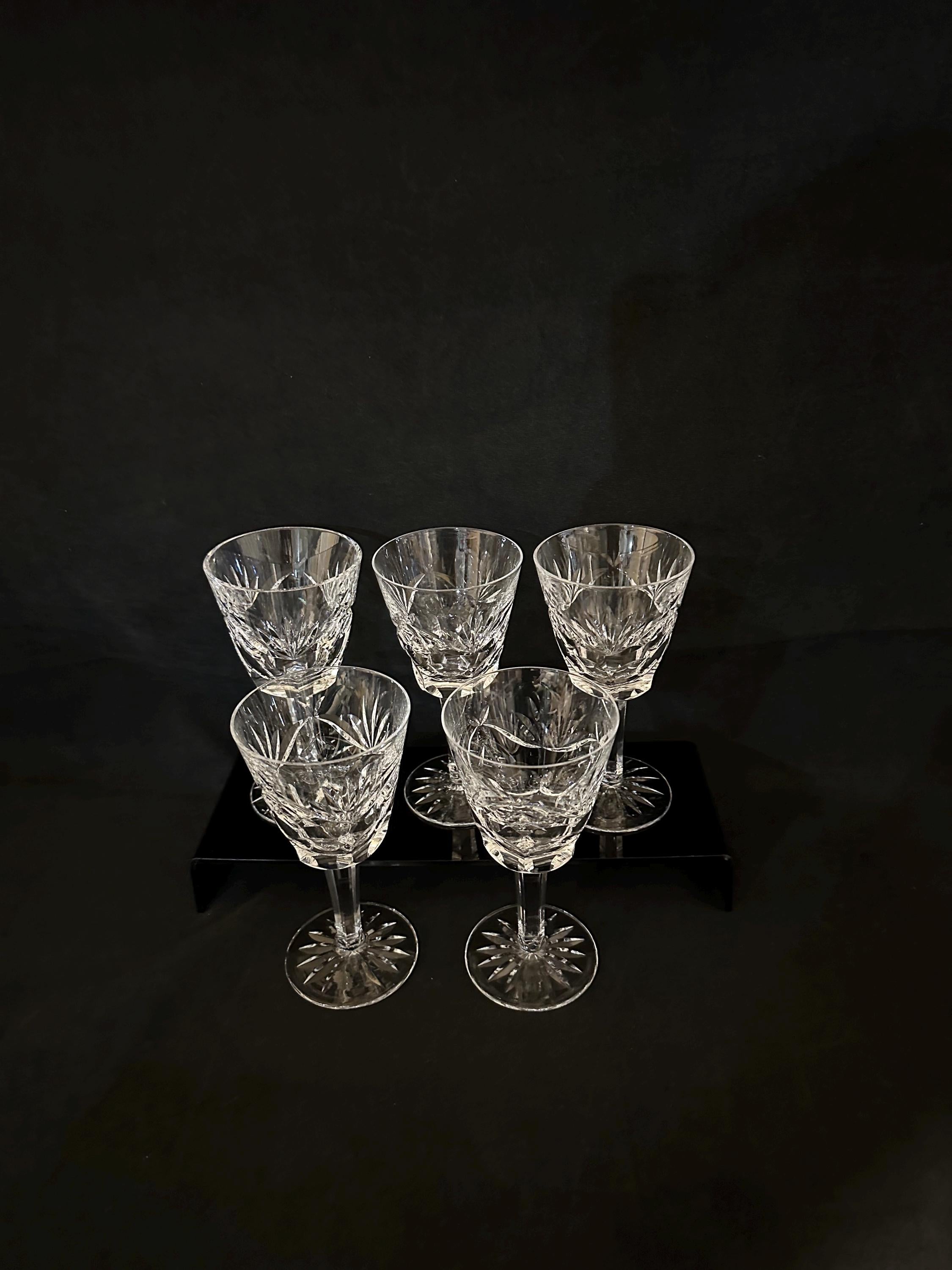 5 Waterford Ashling Claret Glasses