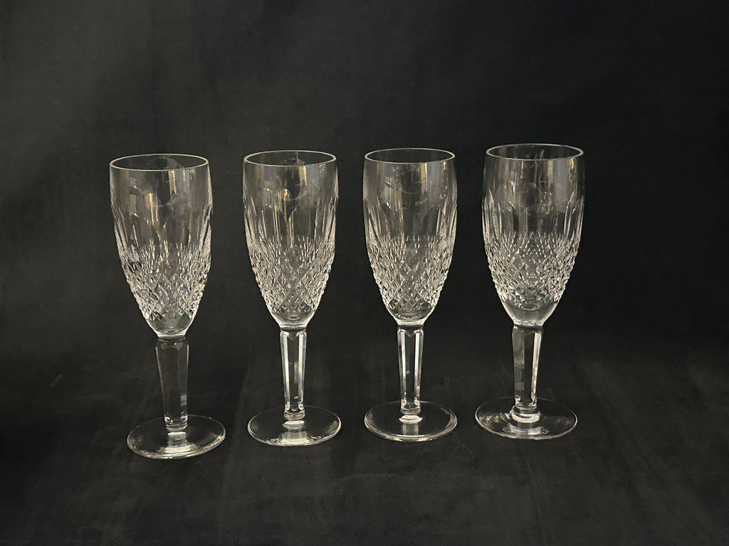 4 Waterford Crystal Tall Colleen Champagne  Flutes