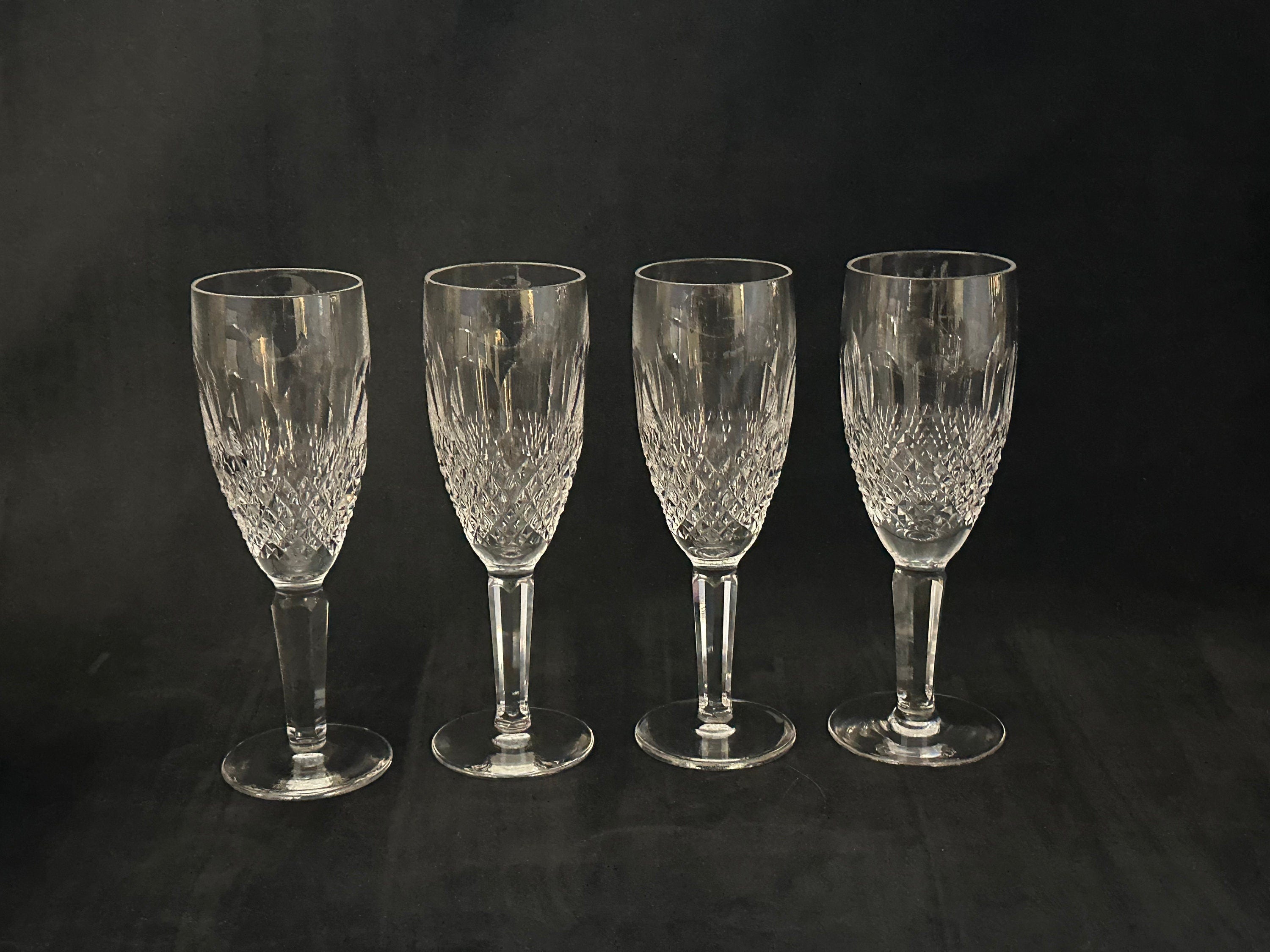 4 Waterford Crystal Tall Colleen Champagne  Flutes