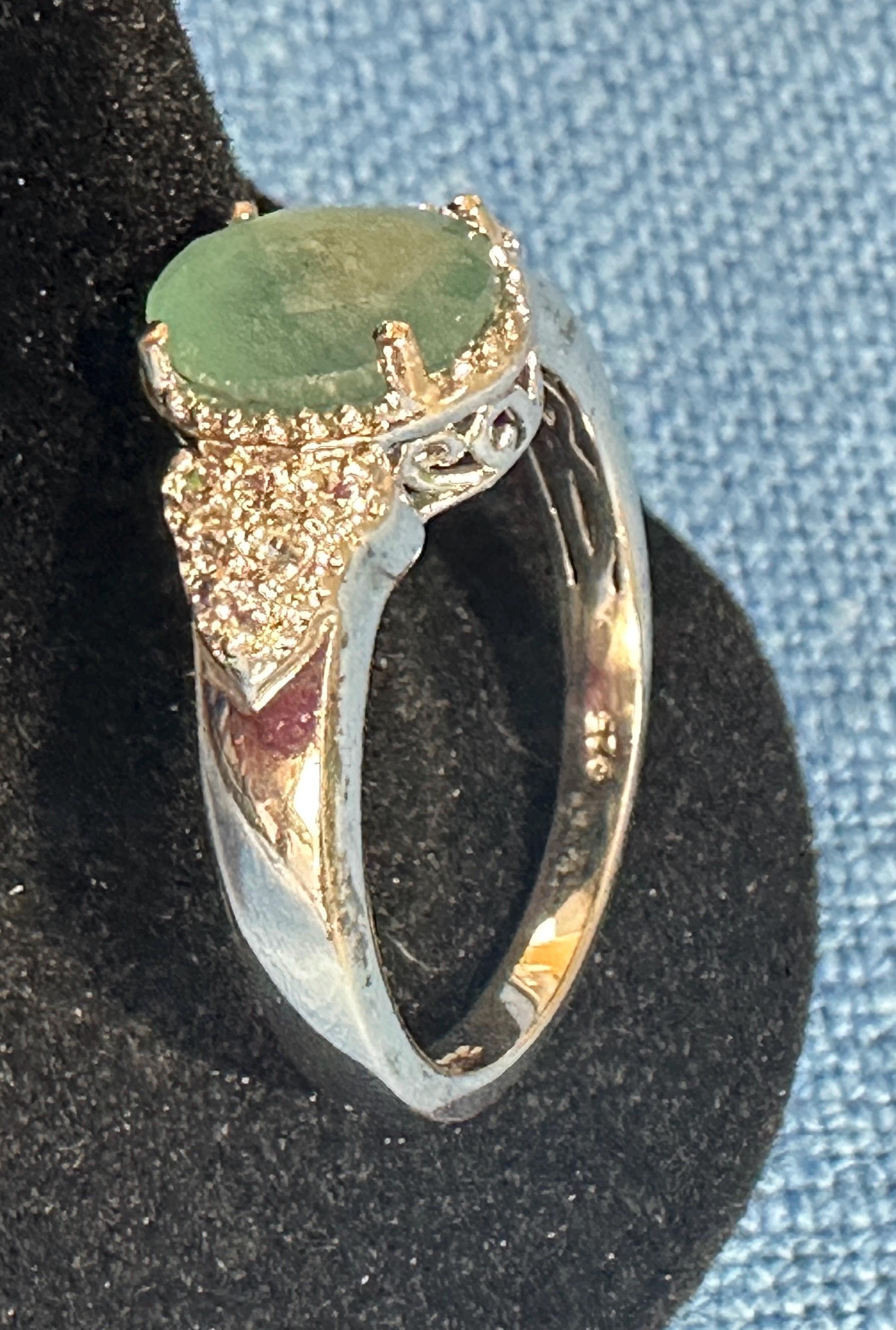 Sterling Silver Amazonite Ring size 9